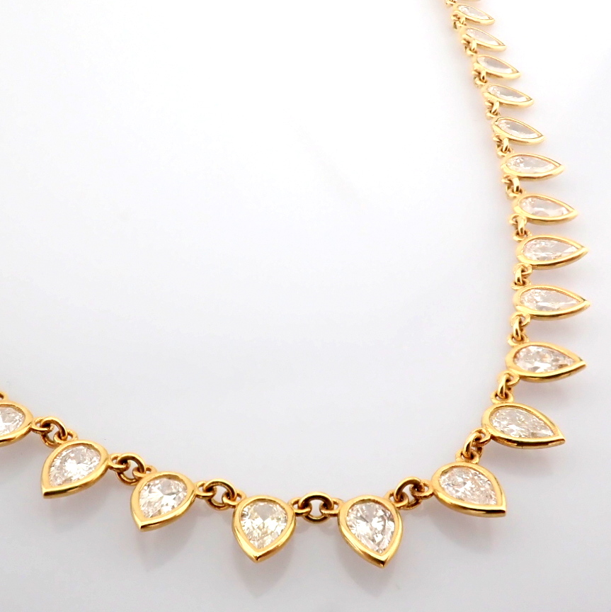 Pear Cut Lab-Grown Diamond Necklace - 7.01 Total Carat (MDI Certified)