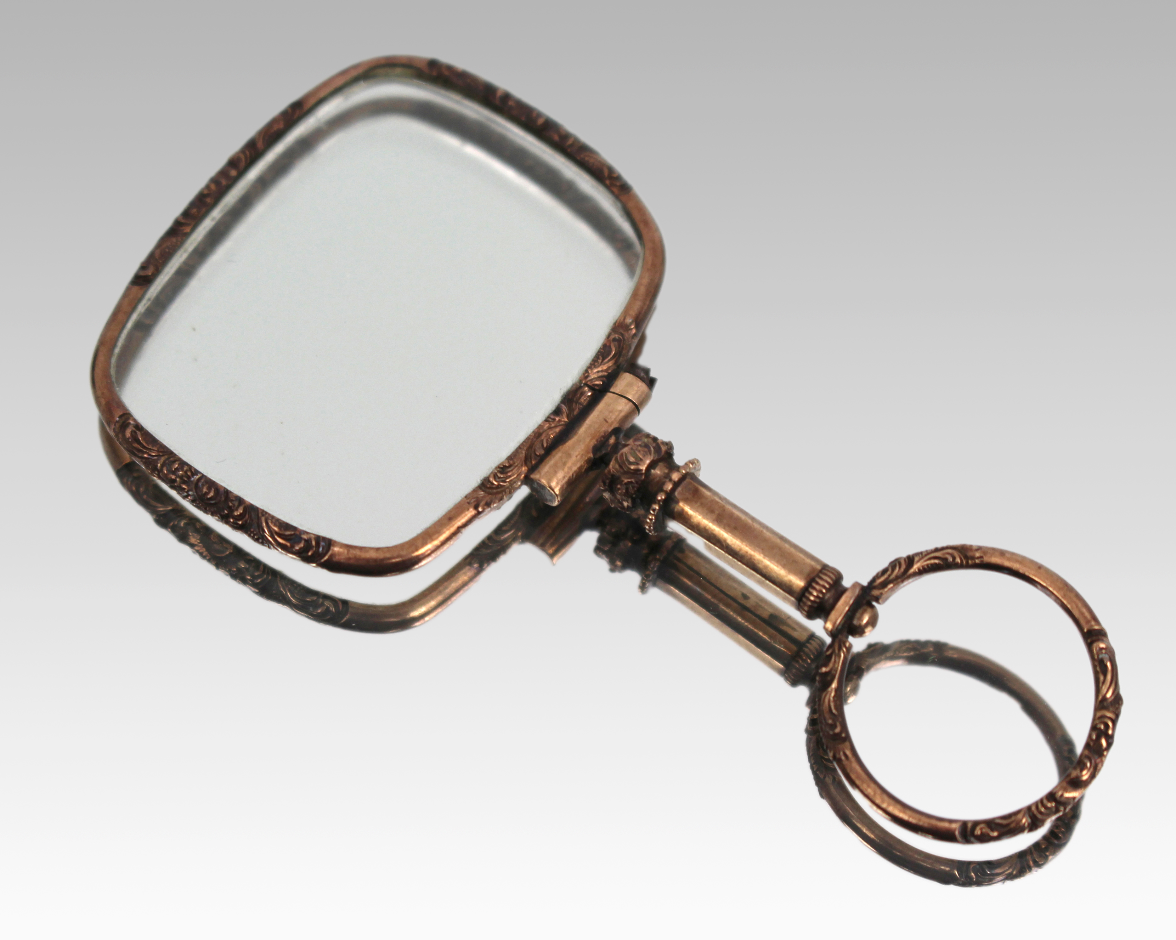 Antique Victorian Gilt Chatelaine Magnifying Glass