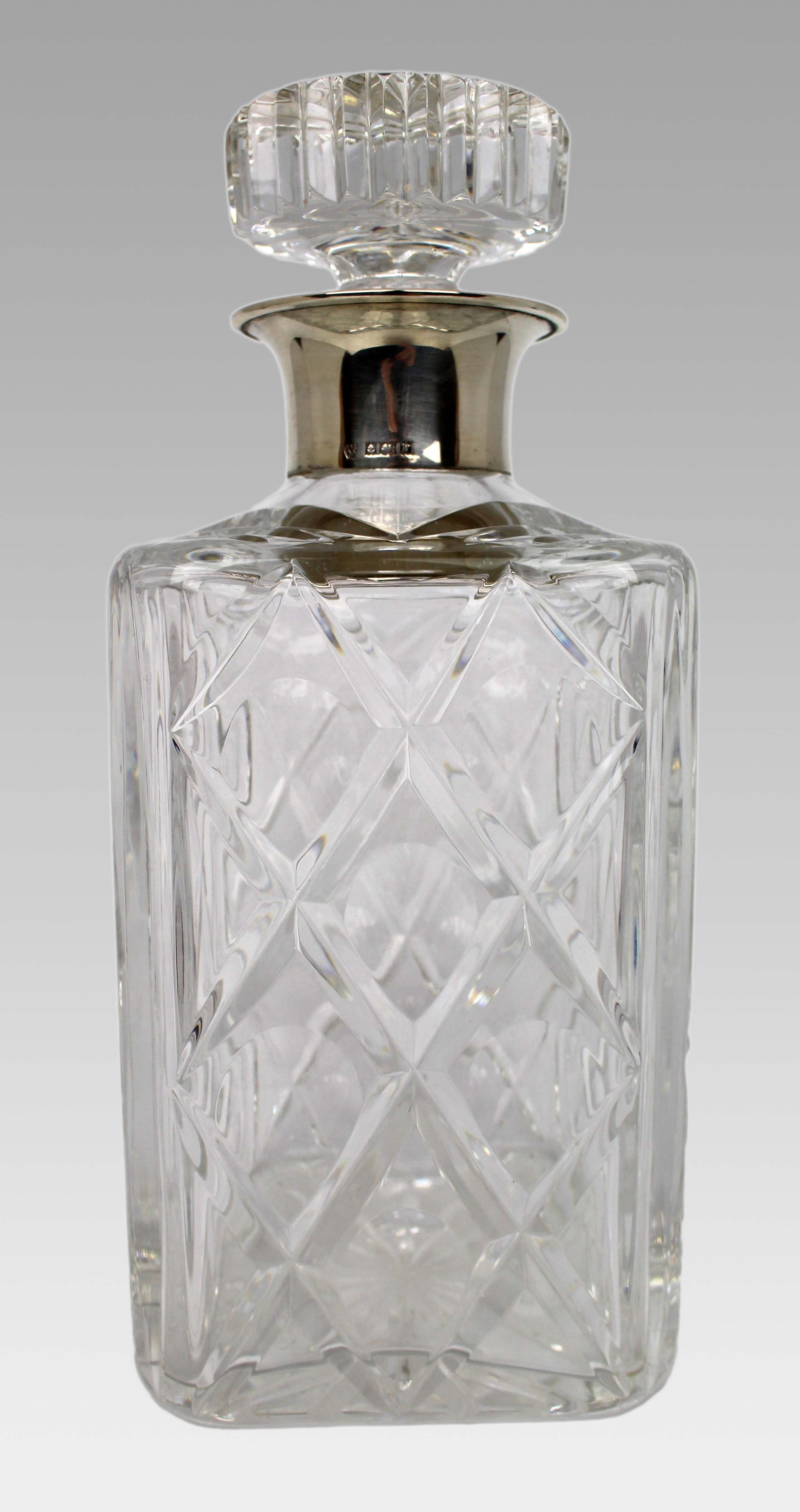 Cut Glass Silver Mounted Decanter