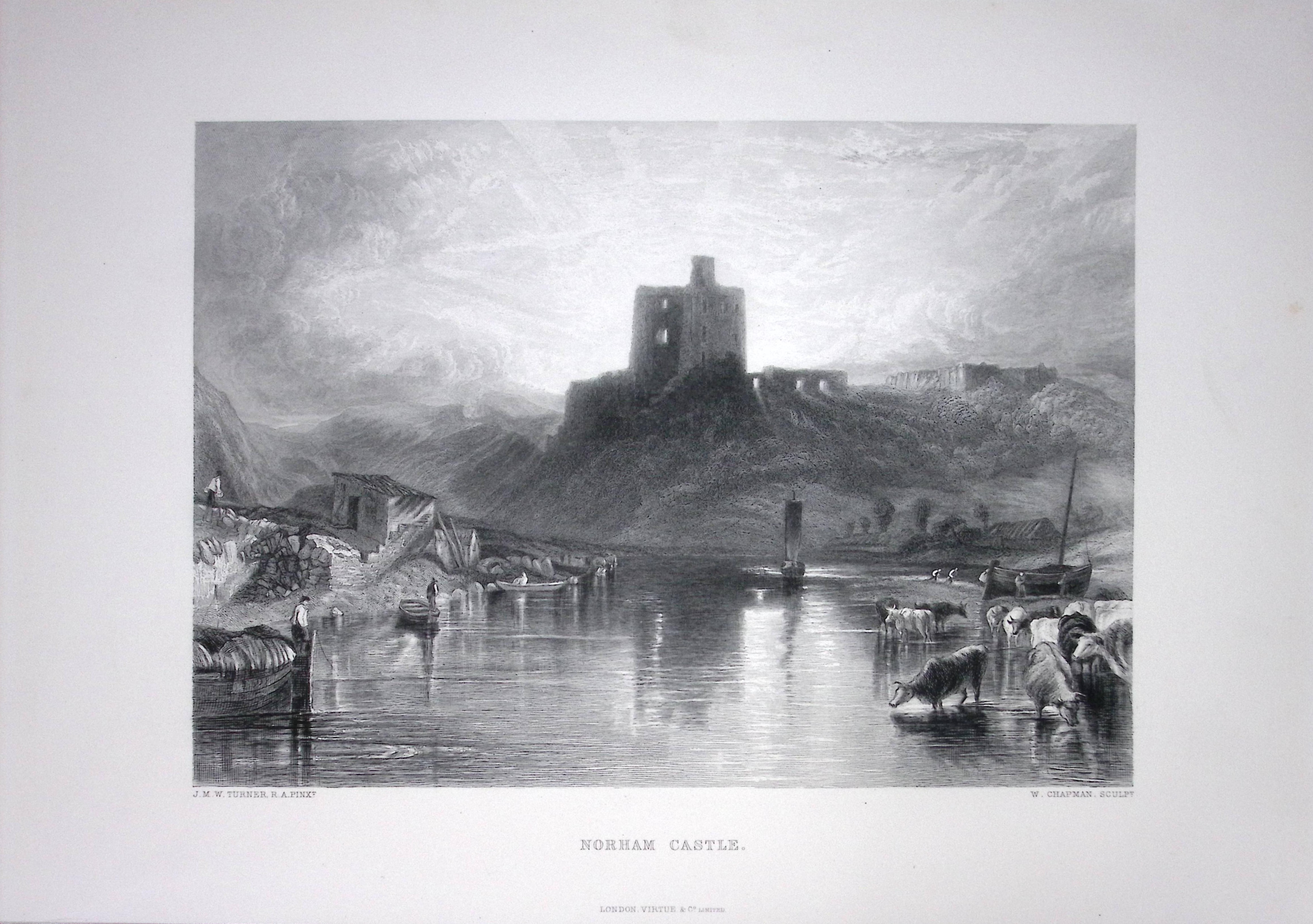 J.M.W Turner Norham Castle Northumberland Antique Steel Engraving-56-TR