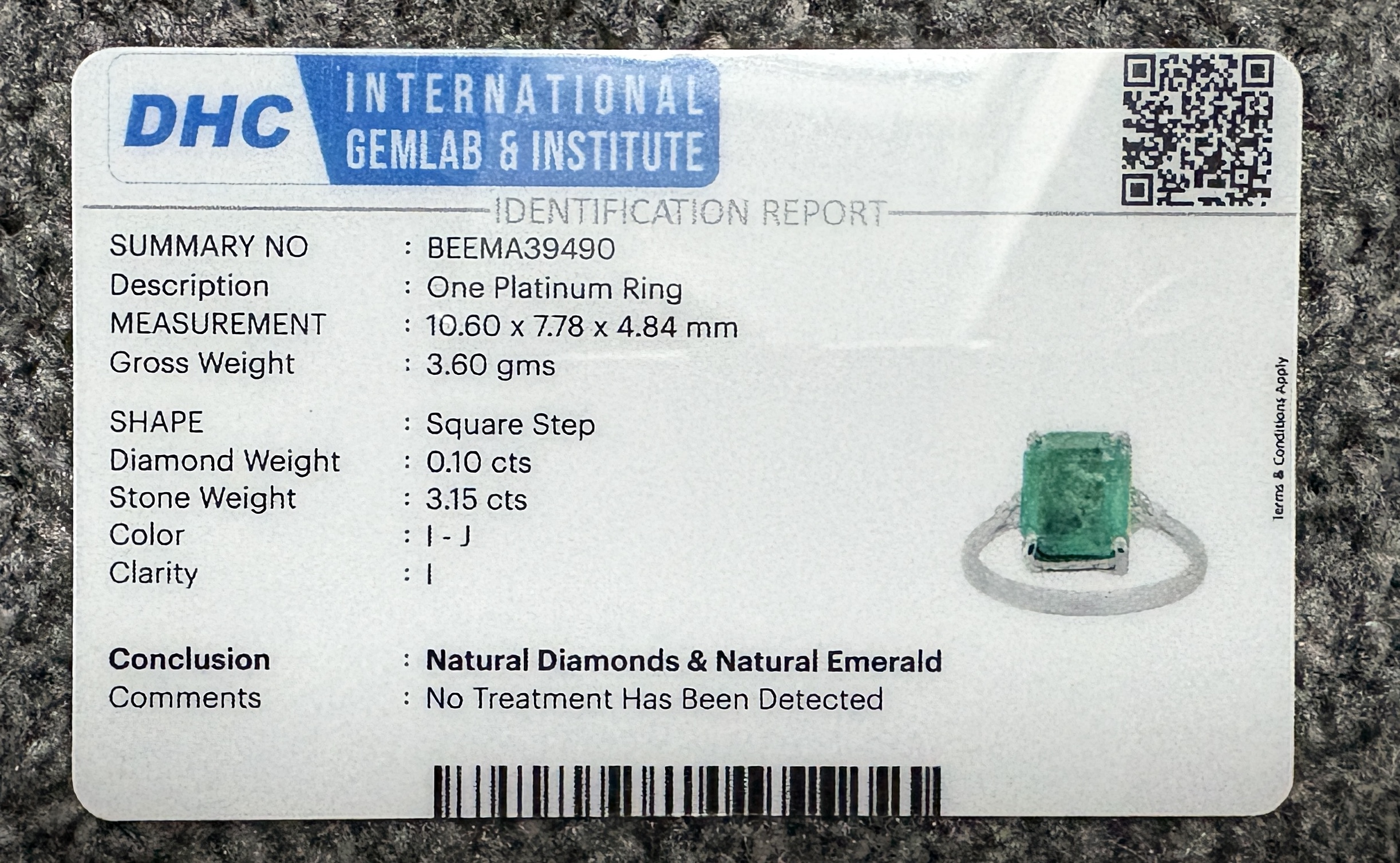 Beautiful 3.15 CT Natural Emerald Ring With Natural Diamonds & Platinum 950