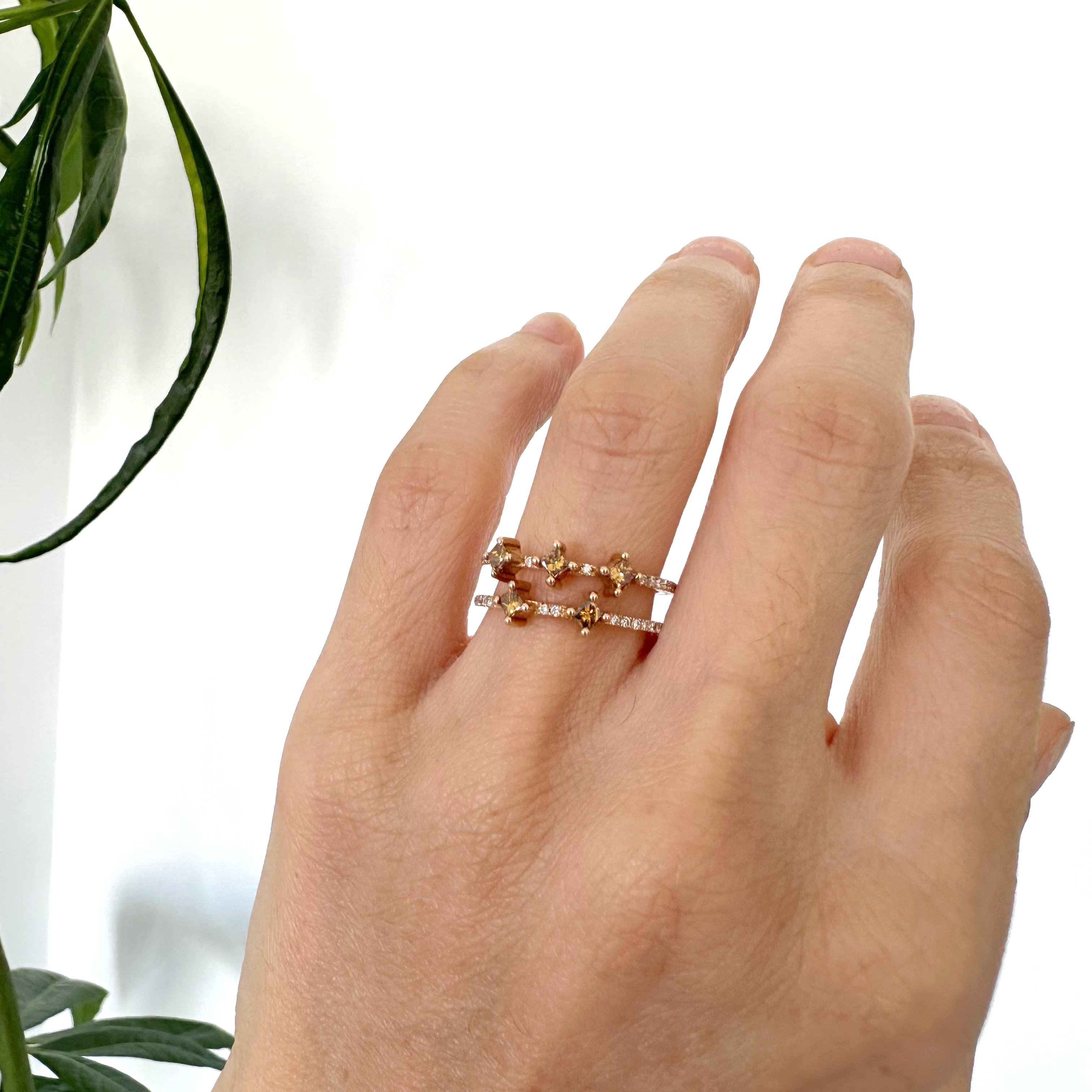 Natural Diamond 18K Rose/Pink Gold Ring