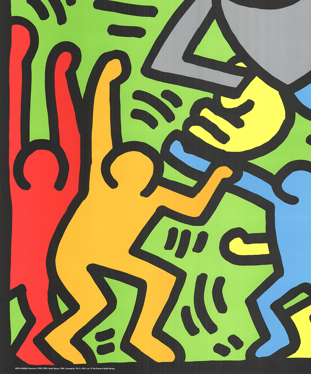 Very Large Keith Haring 'Andy Mouse' Serigraph 1989