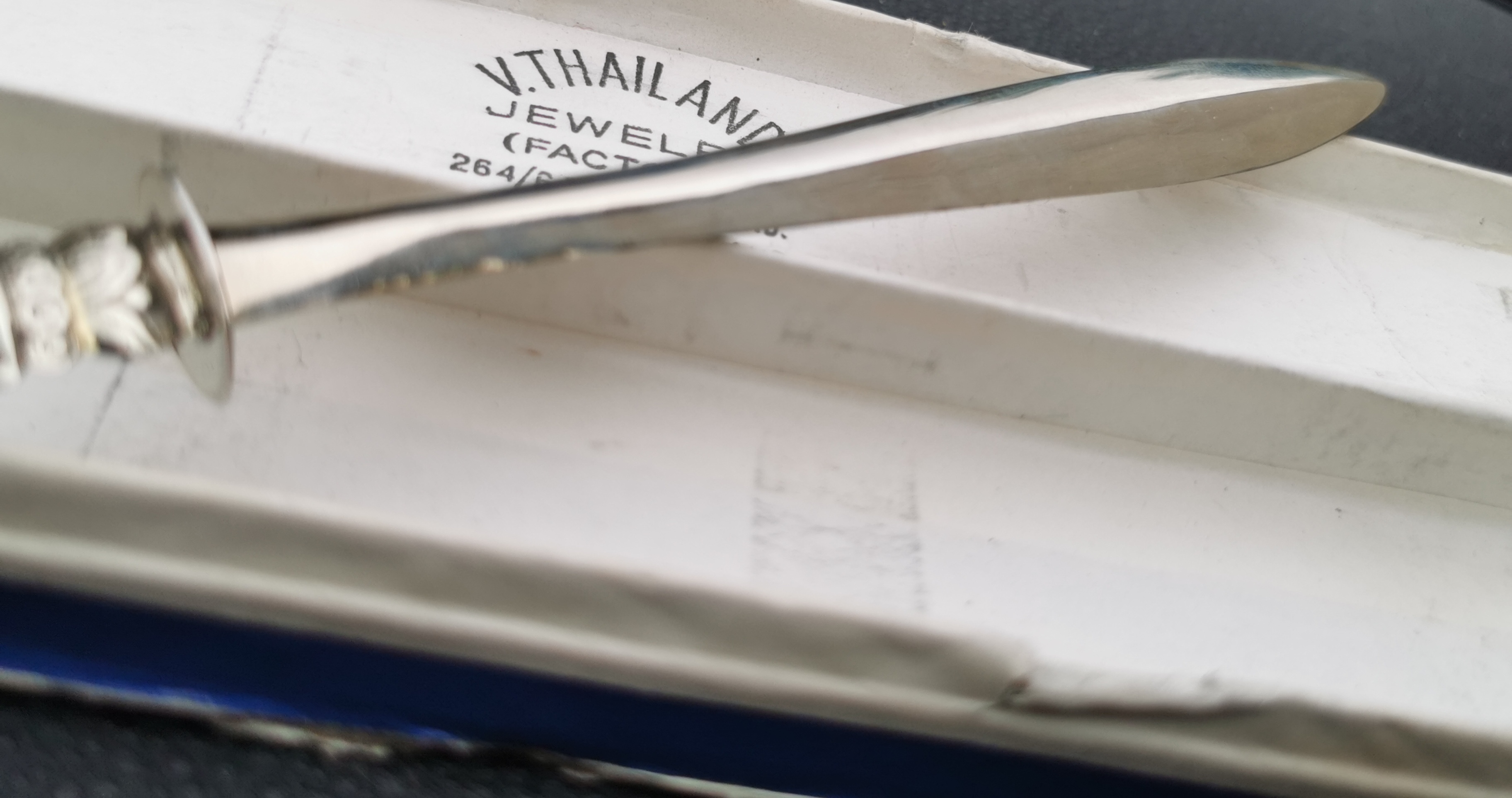 Vintage Thai Siam Niello Letter Opener Paper Knife Boxed