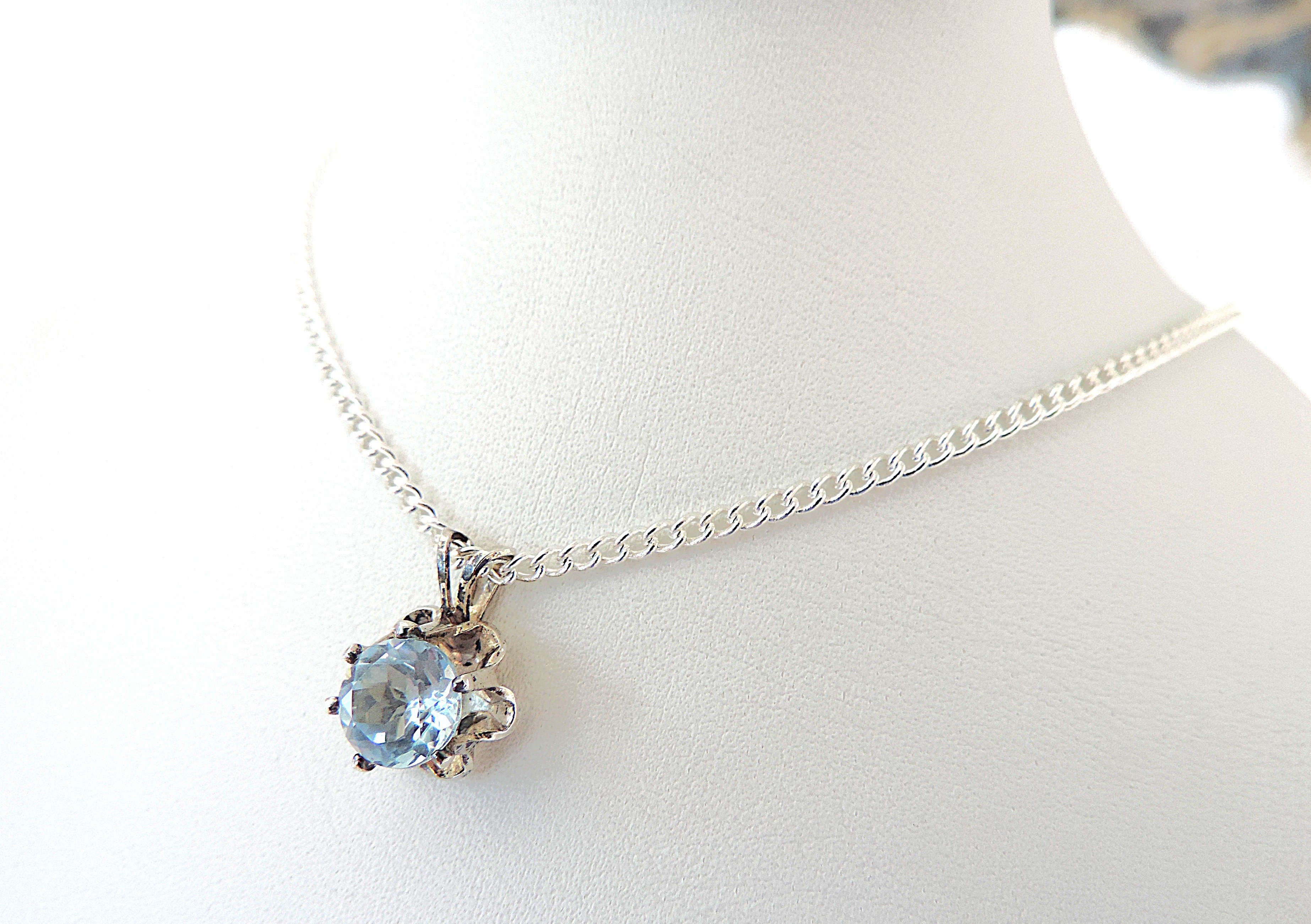 925 Silver Topaz Pendant Necklace
