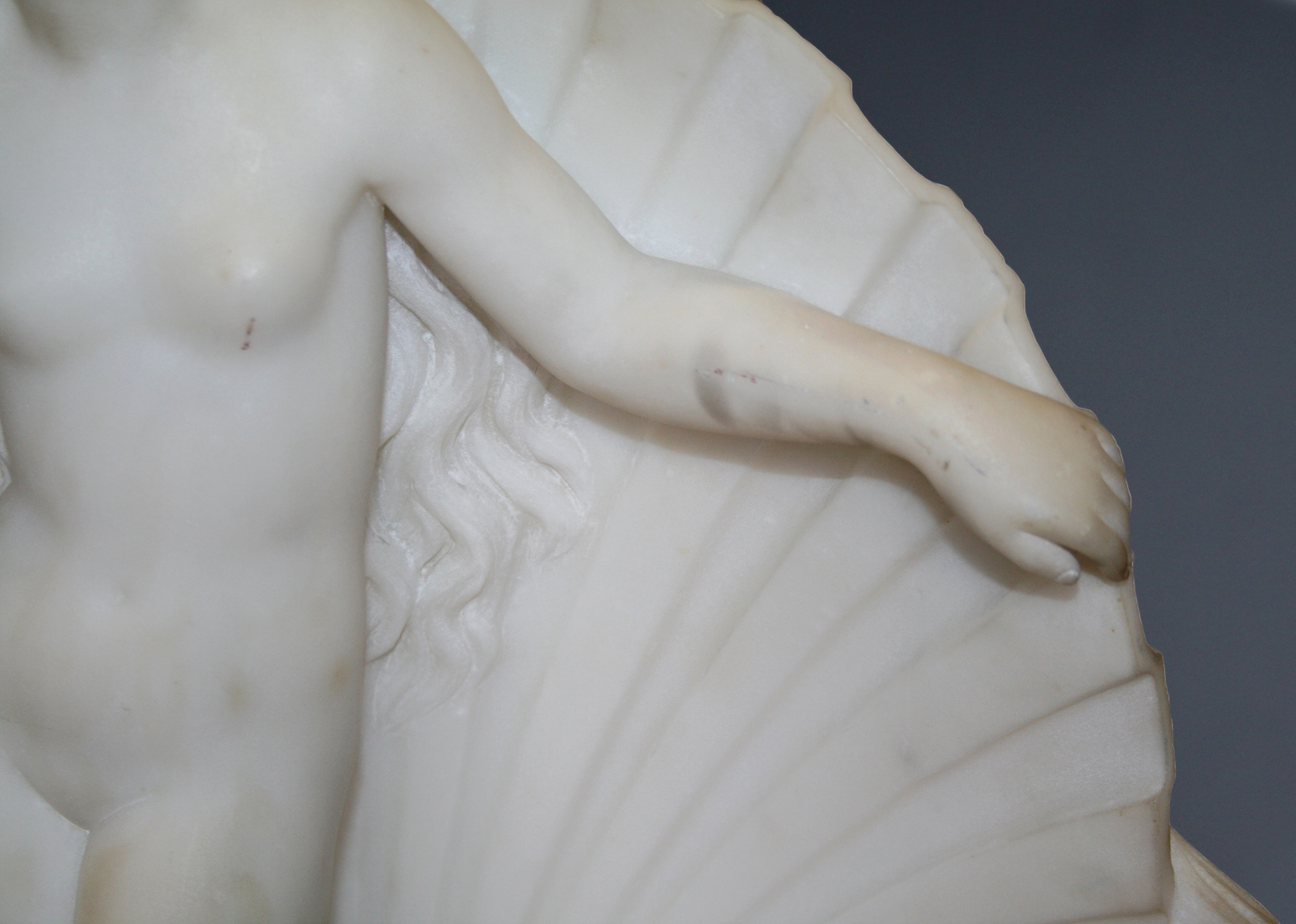 Fine 19th Century Marble Figure of Venus on Fluted Mahogany Pedestal