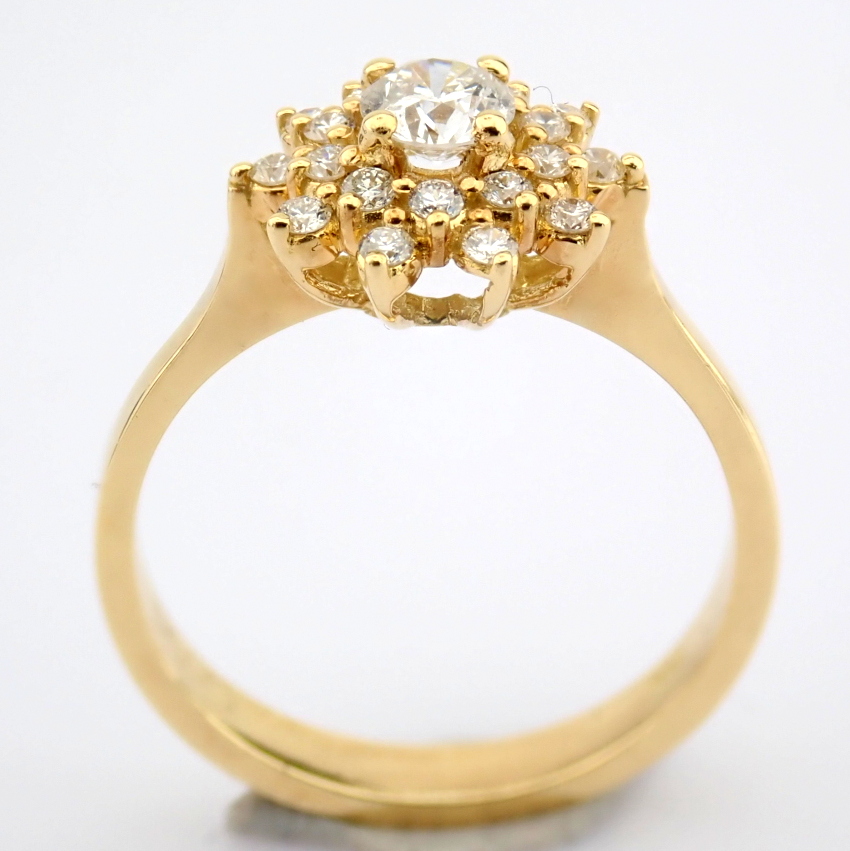 Natural Diamond 18K Yellow Gold Ring