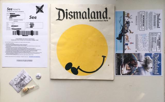 Banksy (b1974) ‘Wrong War’ & 6 Dismaland Bemusement Park Souvenirs Inc Framed Banksy Free Art, 2015