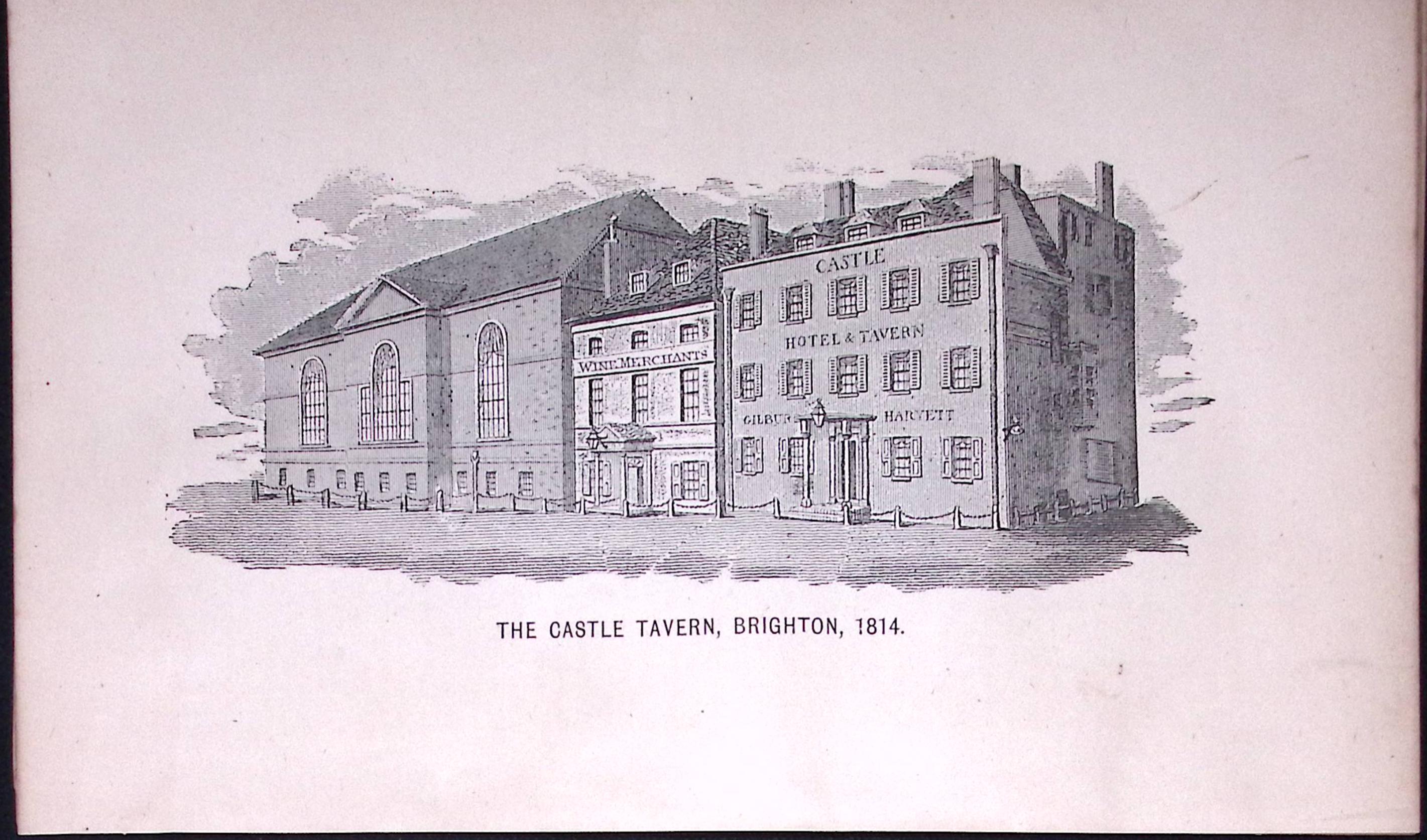 Brighton The Castle Tavern (1814) Antique 134-Year-Old Print-19-TR