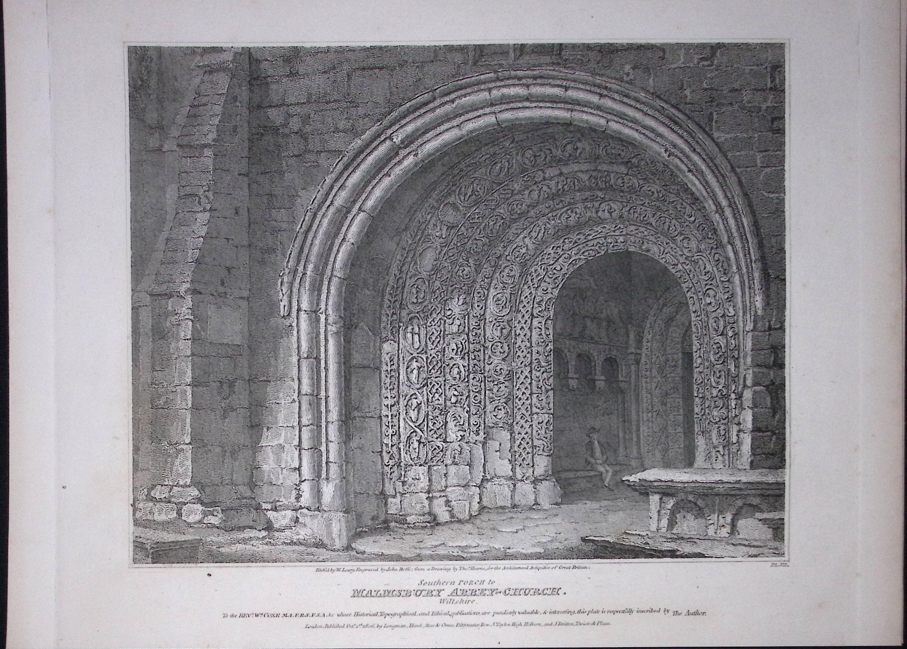 Malmsbury Church-Wiltshire 190 Years-Old  Rare John Britton Antique Steel Engraving-49
