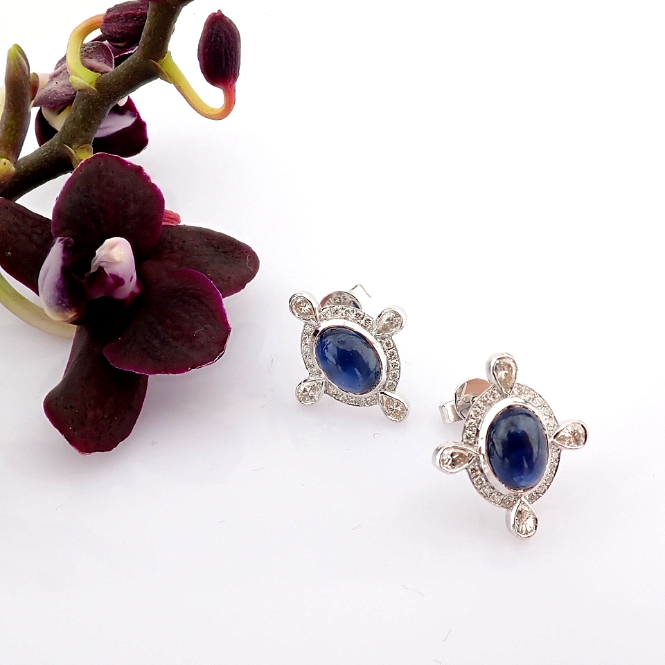 Natural Diamond 18K White Gold Earring