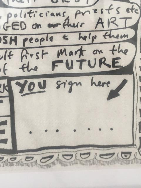 Grayson Perry CBE RA Hon Friba (b1960), By and After, ‘Red Alan Manifesto’, Print On Napkin, 2014