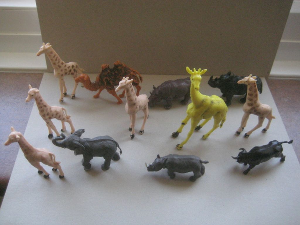 A Group of 12 Vintage Plastic Animals