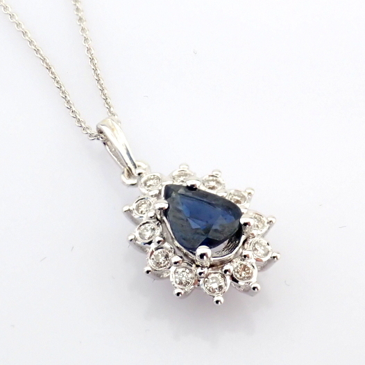Natural Diamond 18K White Gold Necklace