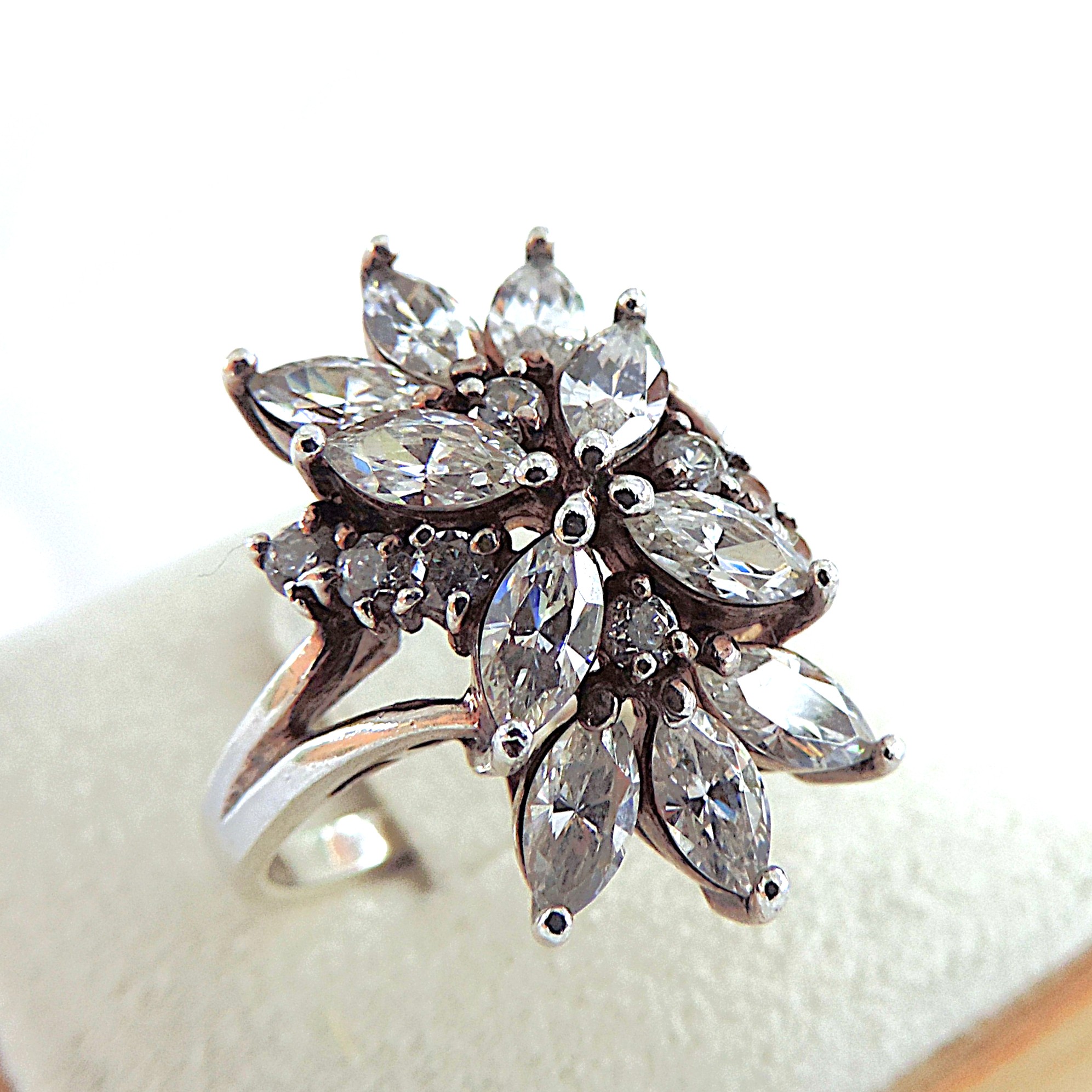 925 Silver 4.58 Carat Lab Created Diamond Ring 'New'