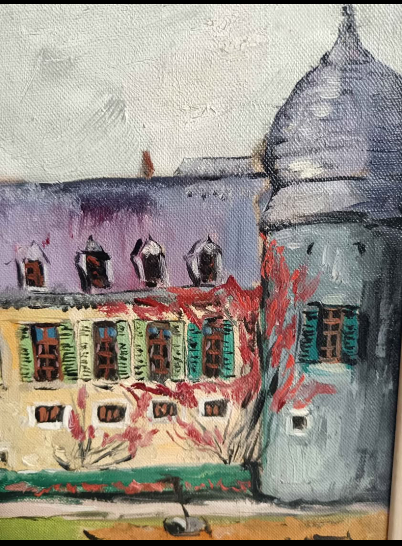Chateau De Fleville Original Oil Painting By Estelle Juste