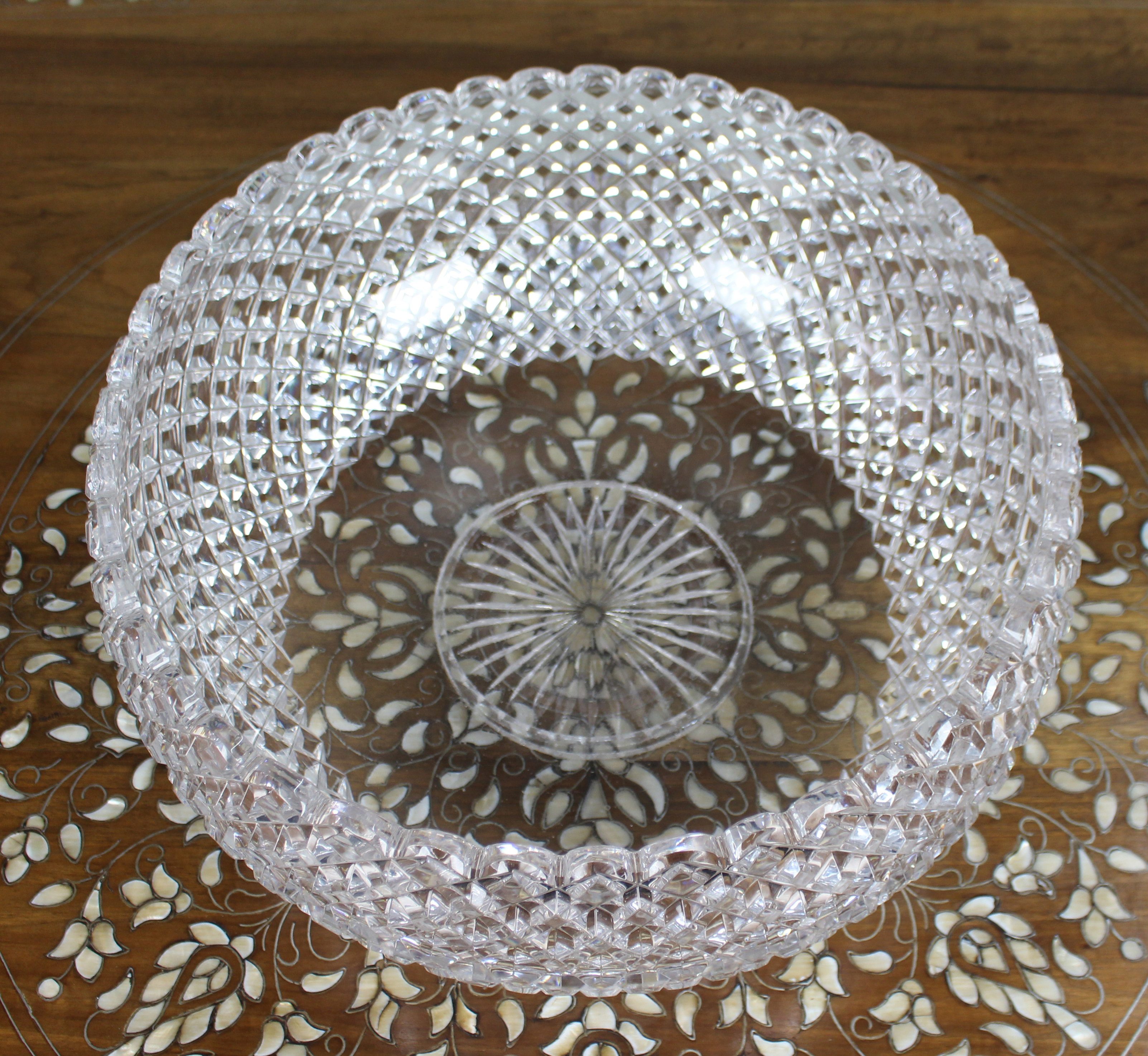Monumental Hand-Cut Crystal Centrepiece Bowl c.1935