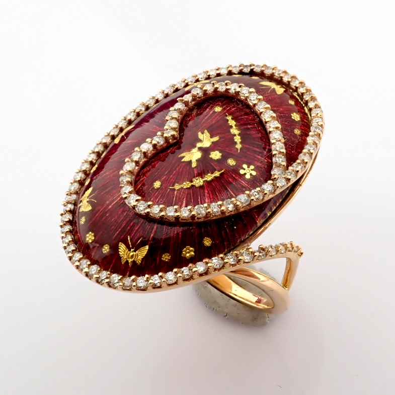 Natural Diamond 18K Yellow Gold Ring