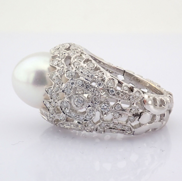 Natural Diamond 18K White Gold Ring