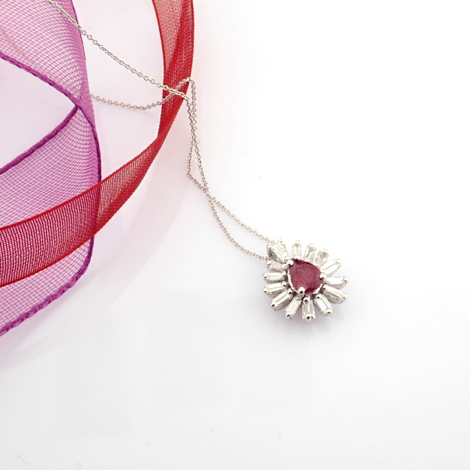 Natural Diamond 18K White Gold Necklace