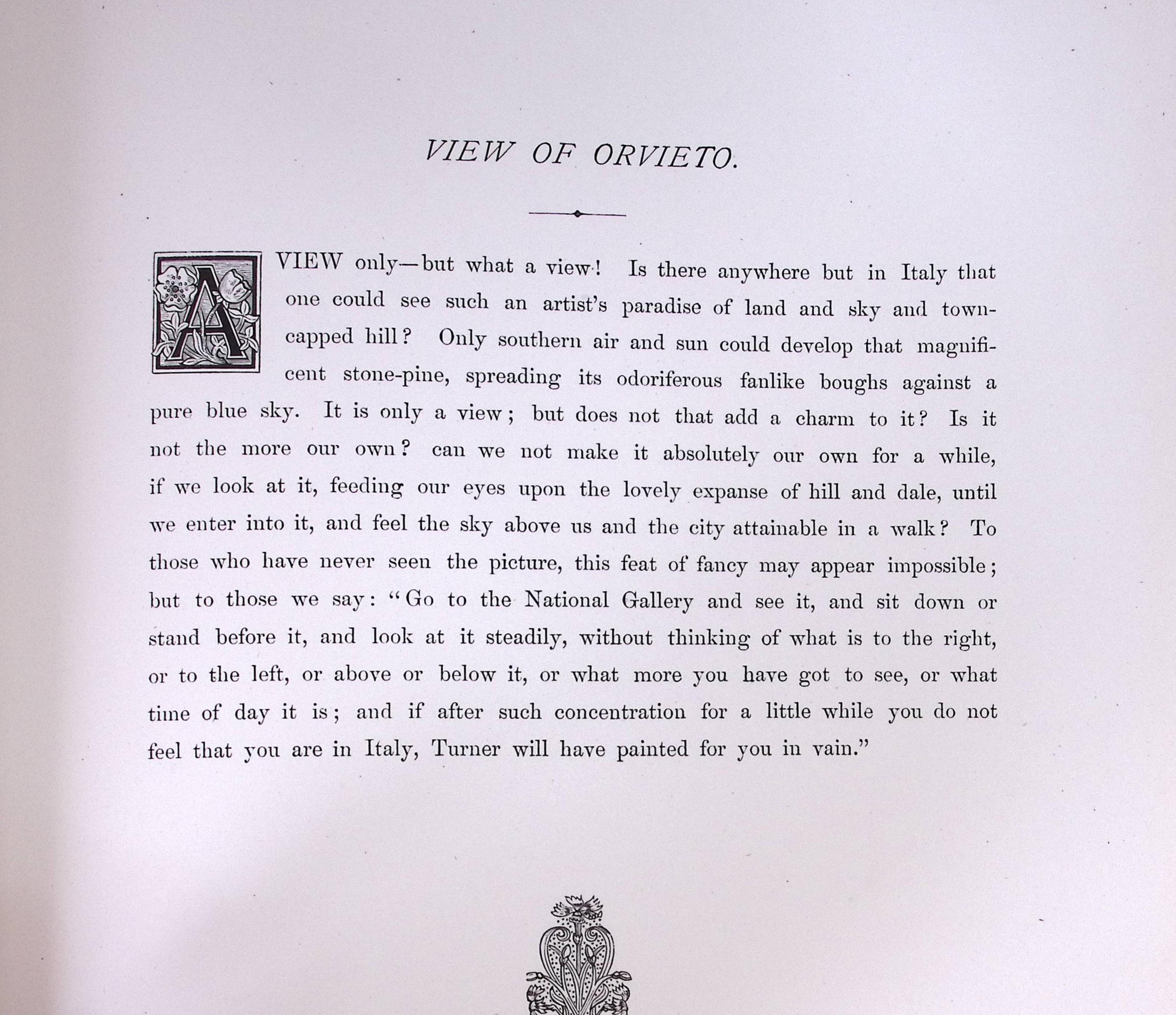 J.M.W Turner View of Orvieto Italy Antique Steel Engraving-32-TR