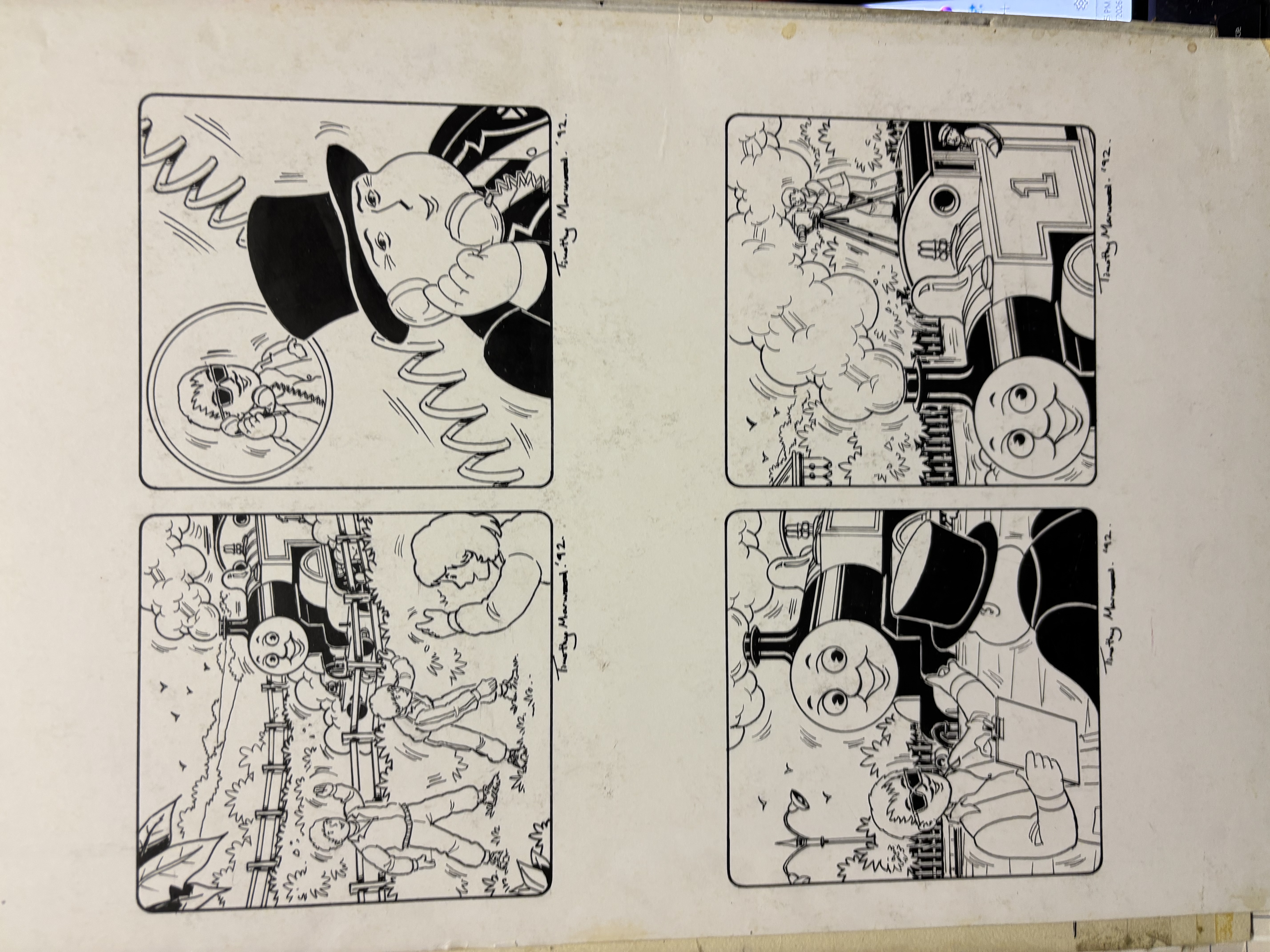 Thomas The Tank Engine & Friends Original Unique Quad Artwork 1992 Free Post In UK