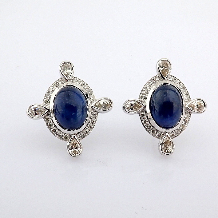 Natural Diamond 18K White Gold Earring