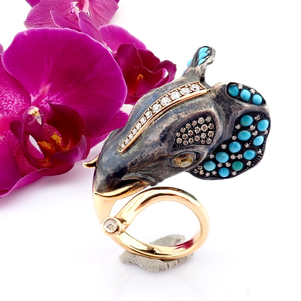 Natural Diamond 18K Yellow Gold Ring
