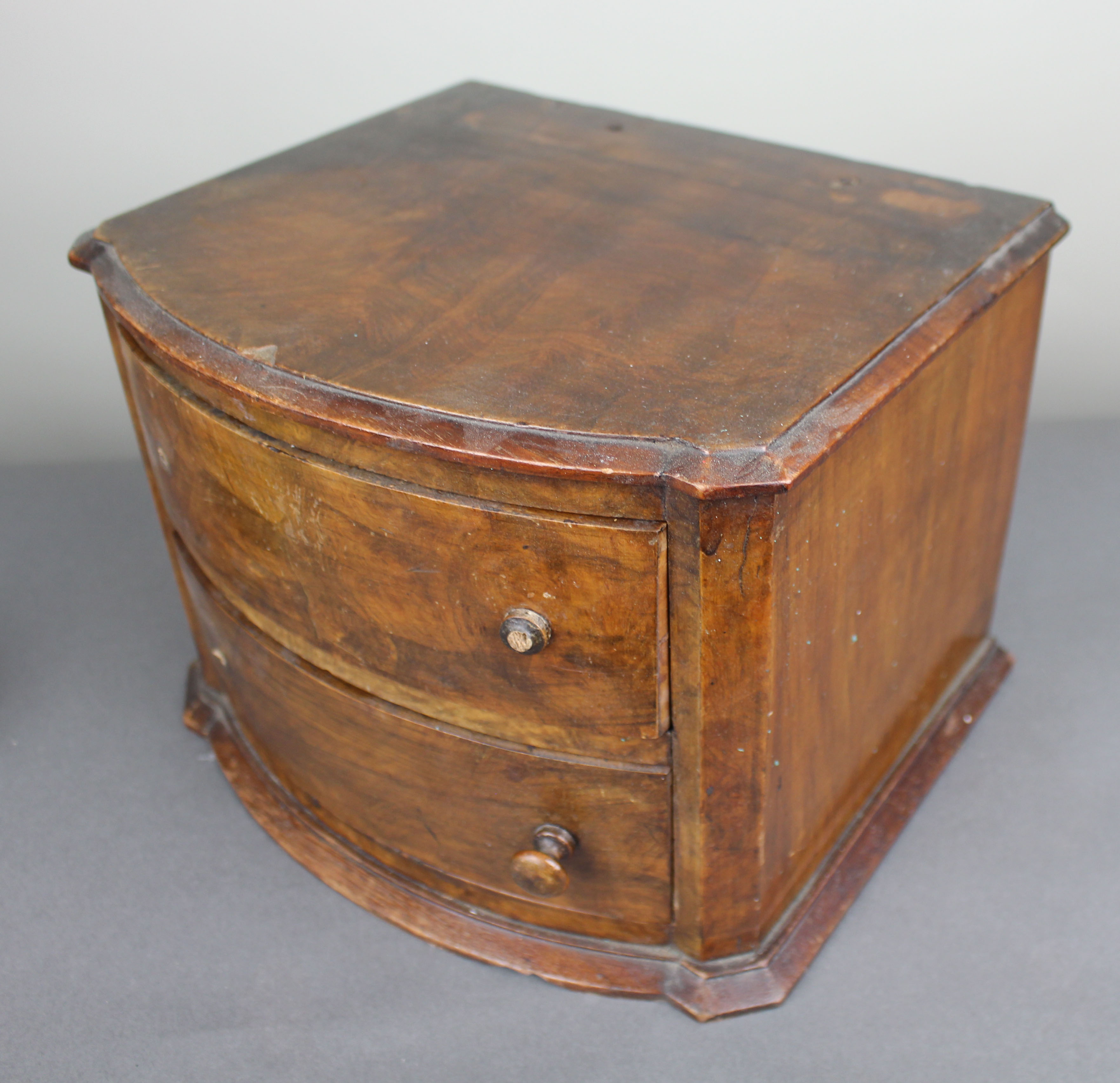 Small Walnut Two Drawer Table Chest