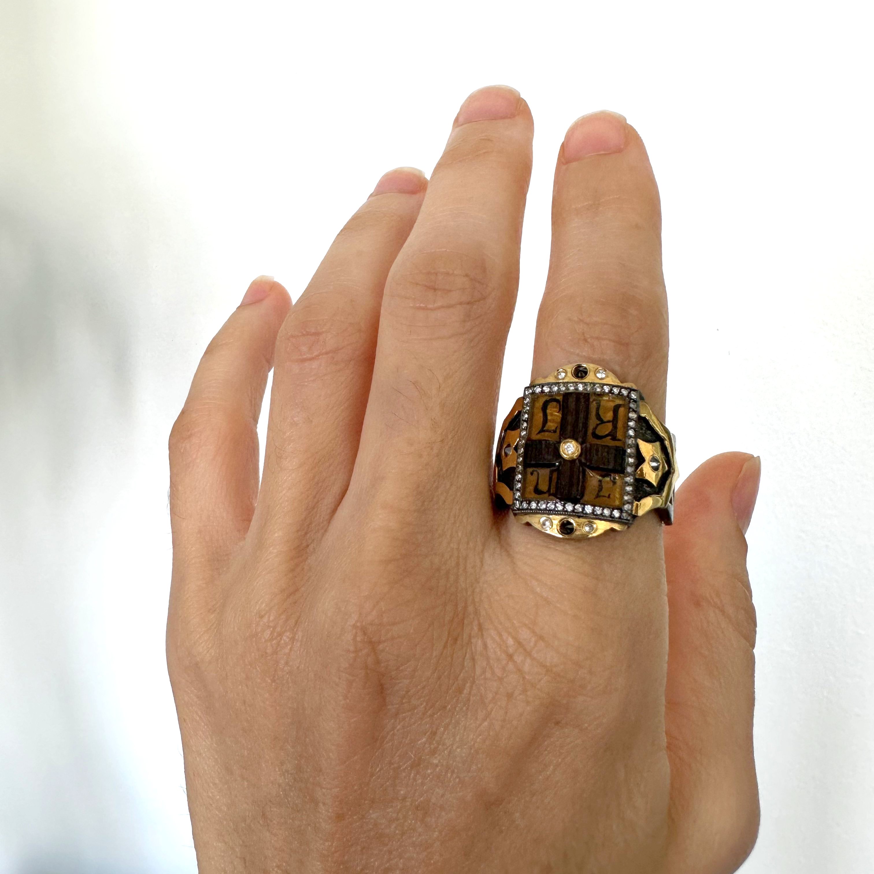 Natural Diamond 24K Yellow Gold Ring