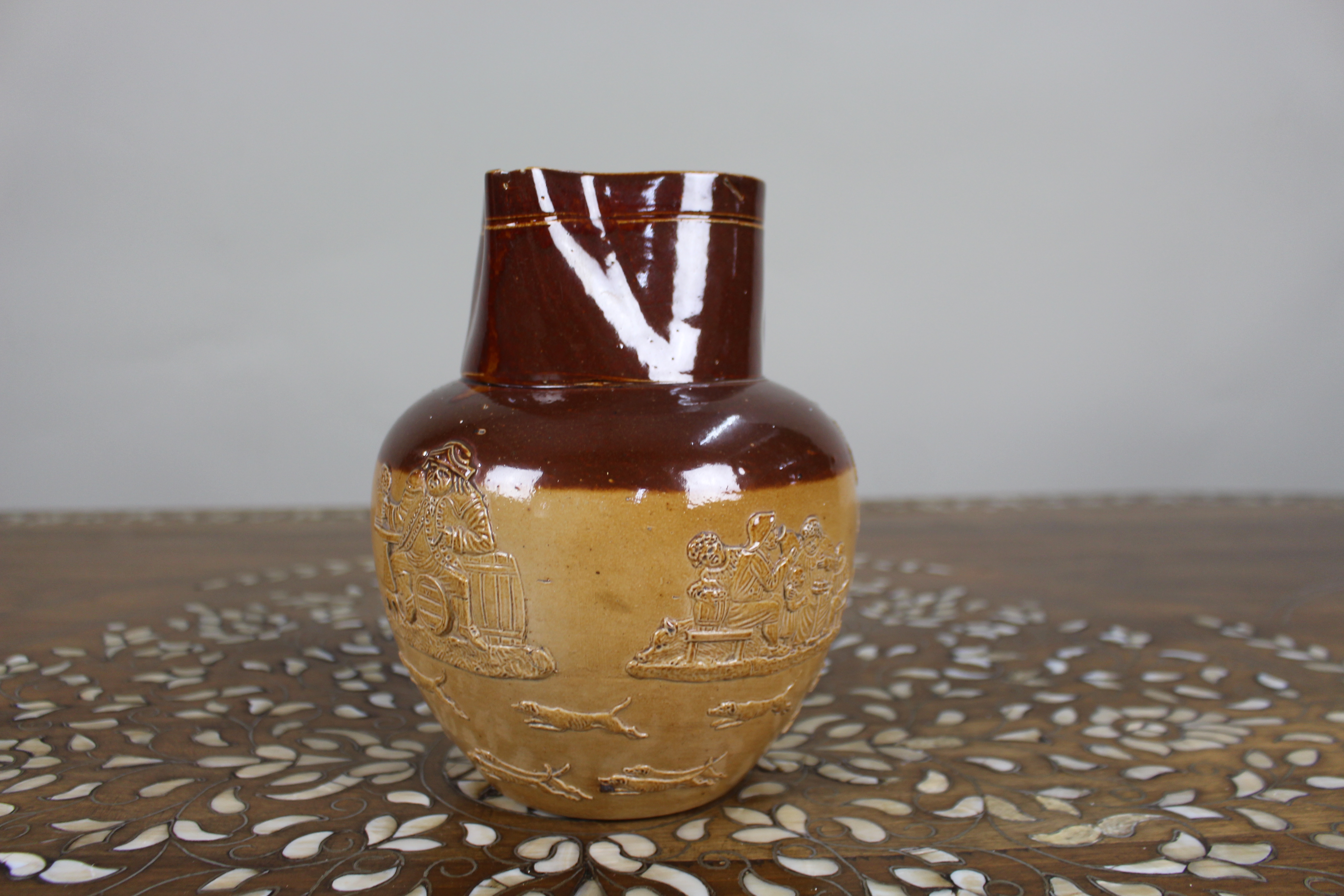 Collection of Three Graduated Doulton Lambeth Stoneware Jugs, c.1900