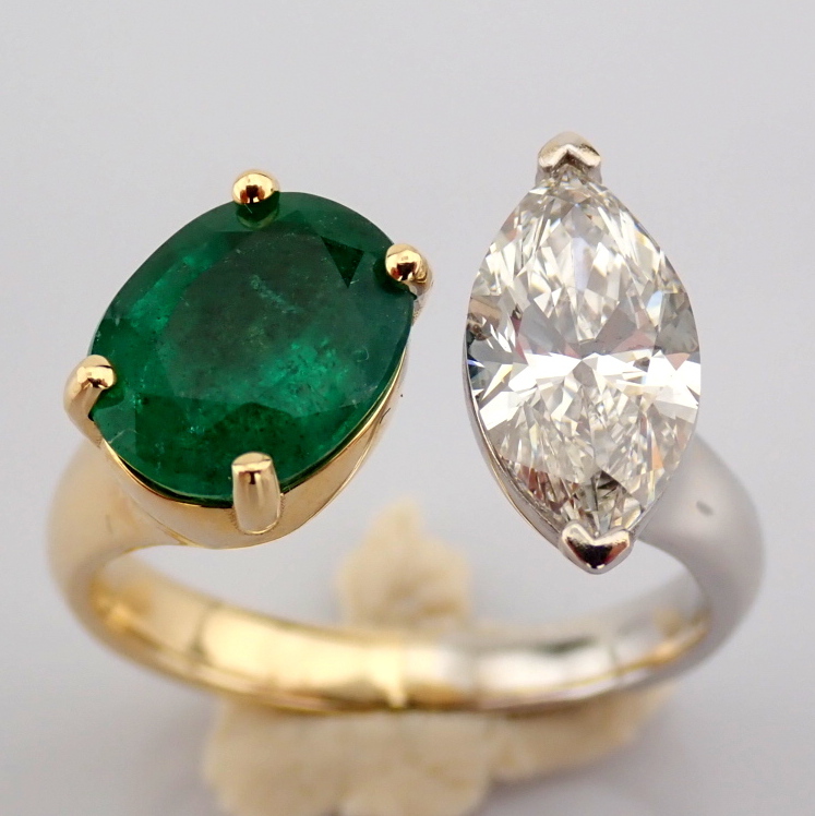 Marquise Cut Lab-Grown Diamond Ring - 3.74 Total Carat (IGI Certified)