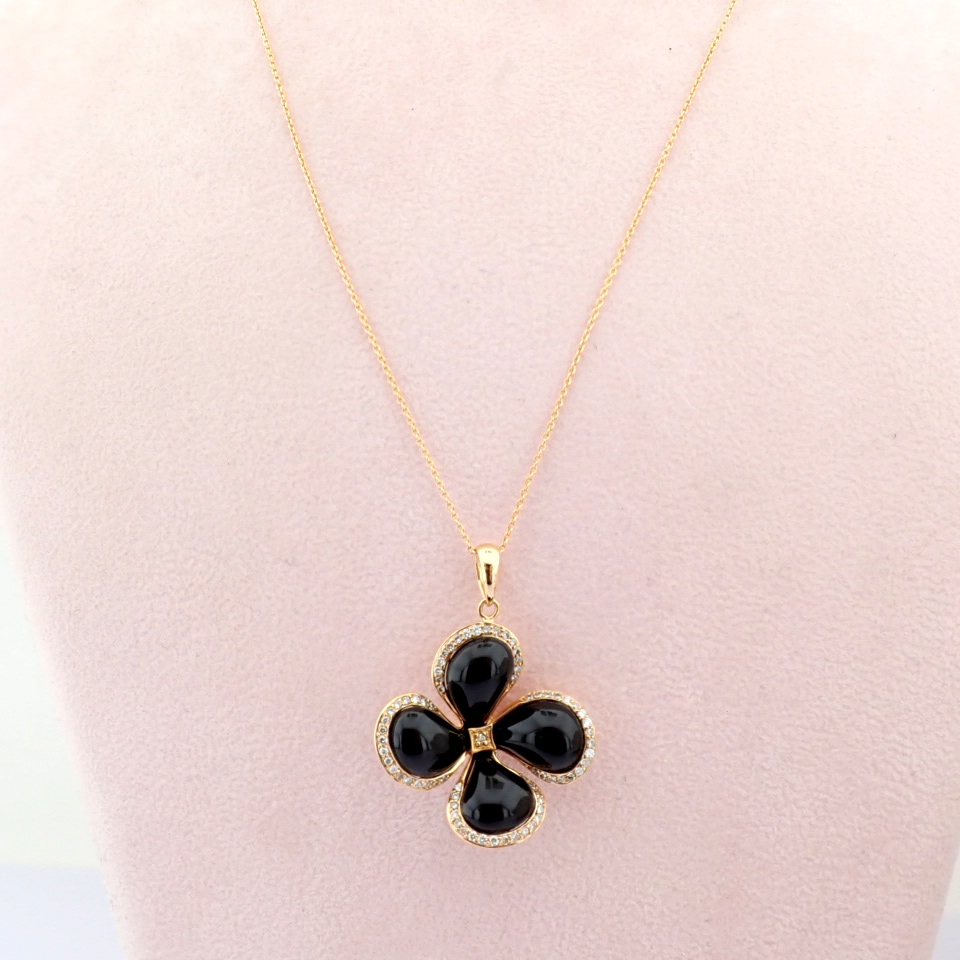 Natural Diamond 18K Rose/Pink Gold Necklace