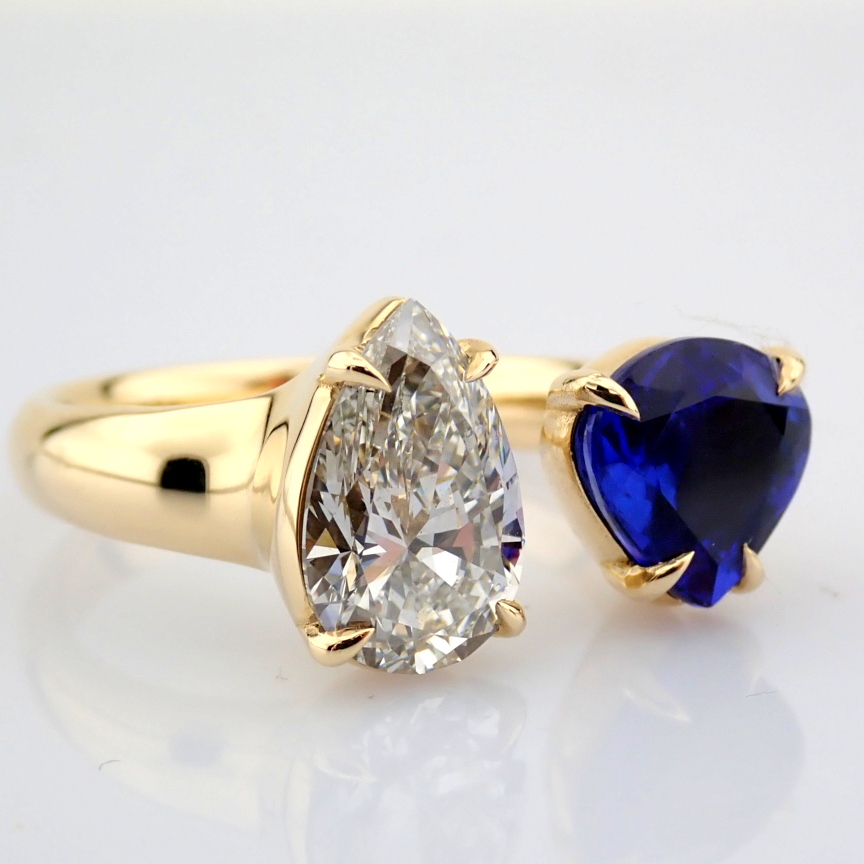 Pear Cut Lab-Grown Diamond Ring - 3.65 Total Carat (IGI Certified)