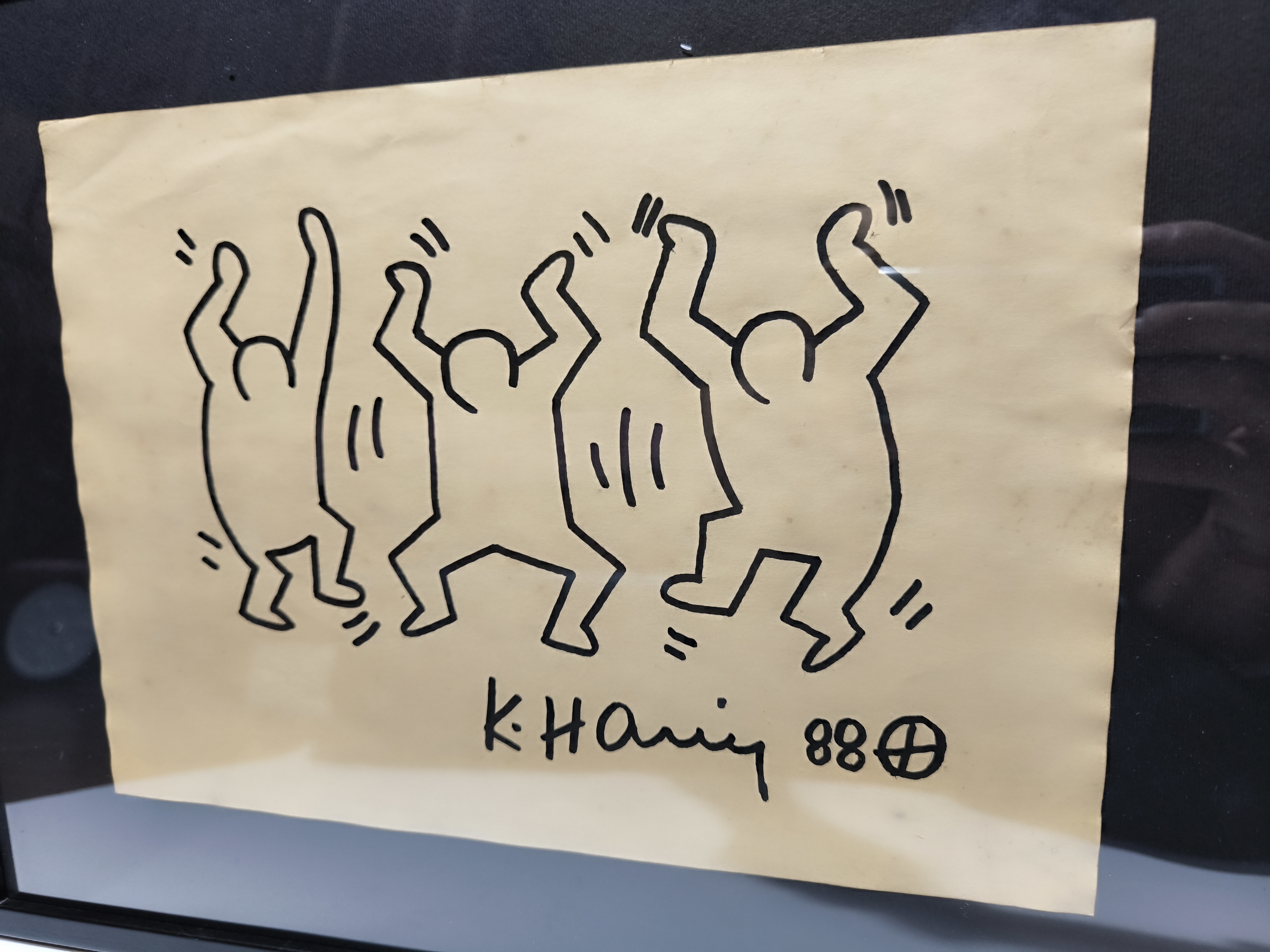 Vintage Keith Haring (attr) Acryl Art Work by Haring Estate Signed
