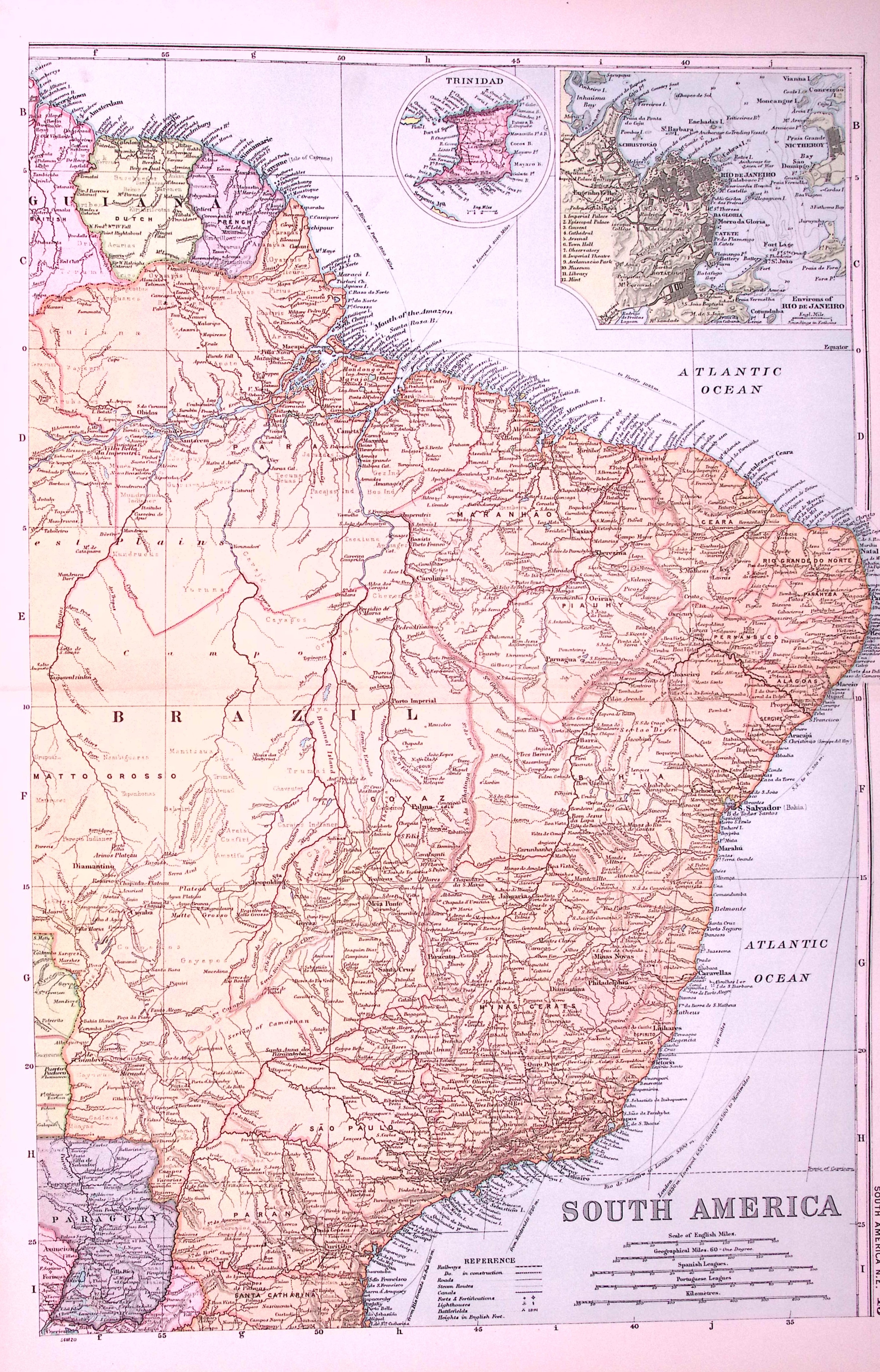 South America North East 120-Year-Old Large Antique Map by G.W. Bacon-45