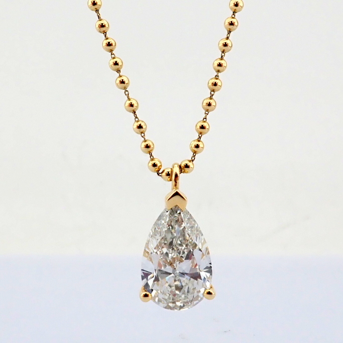 Pear Cut Lab-Grown Diamond Necklace - 6 Total Carat (IGI Certified)