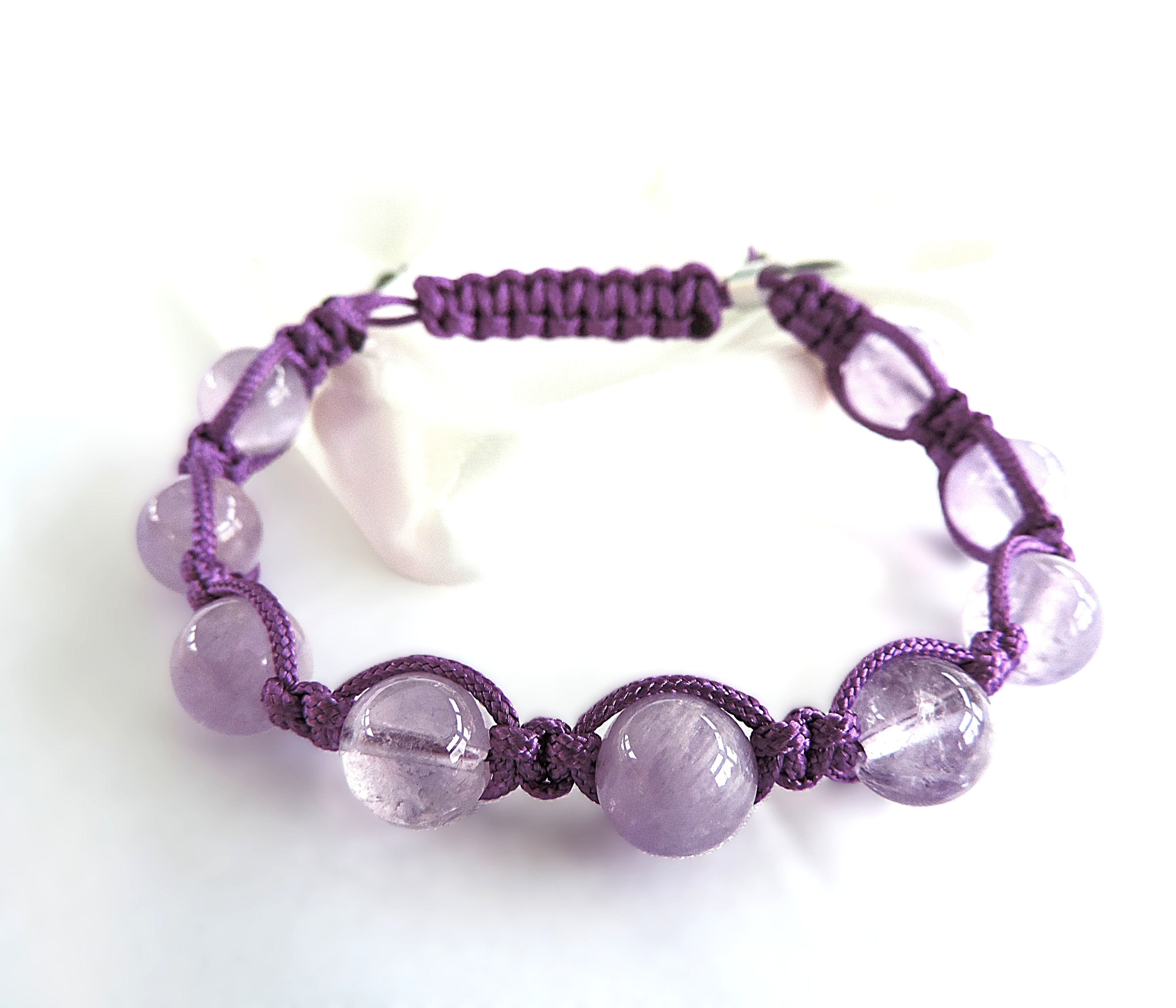 Amethyst Gemstone Bead Friendship Bracelet 'New'