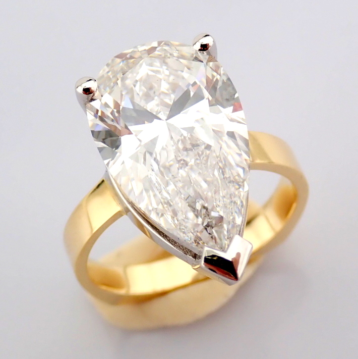 Pear Cut Lab-Grown Diamond Ring - 7.06 Total Carat (IGI Certified)