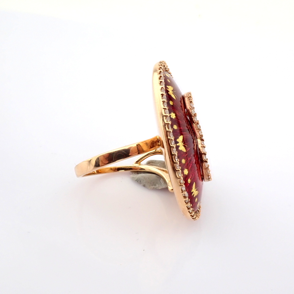 Natural Diamond 18K Yellow Gold Ring