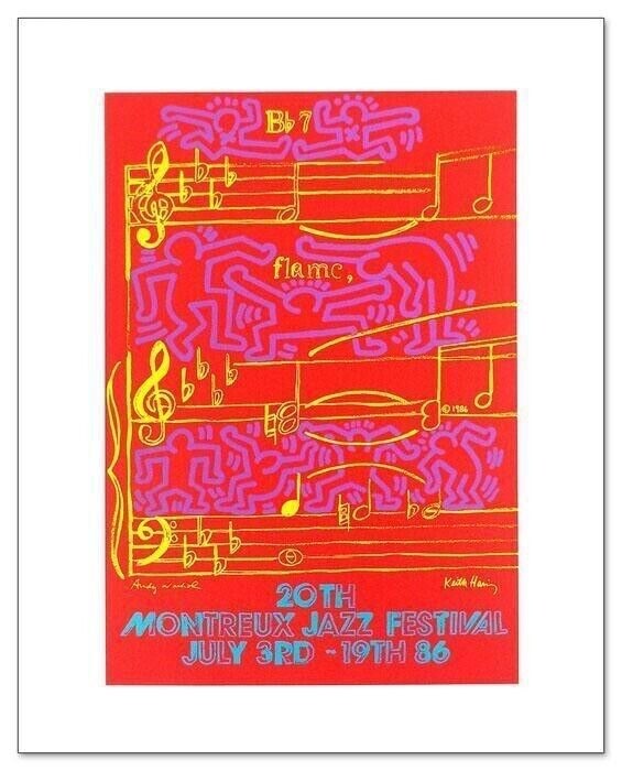Set of Four Montreux Jazz Festival Posters - Keith Haring and Andy Warhol.