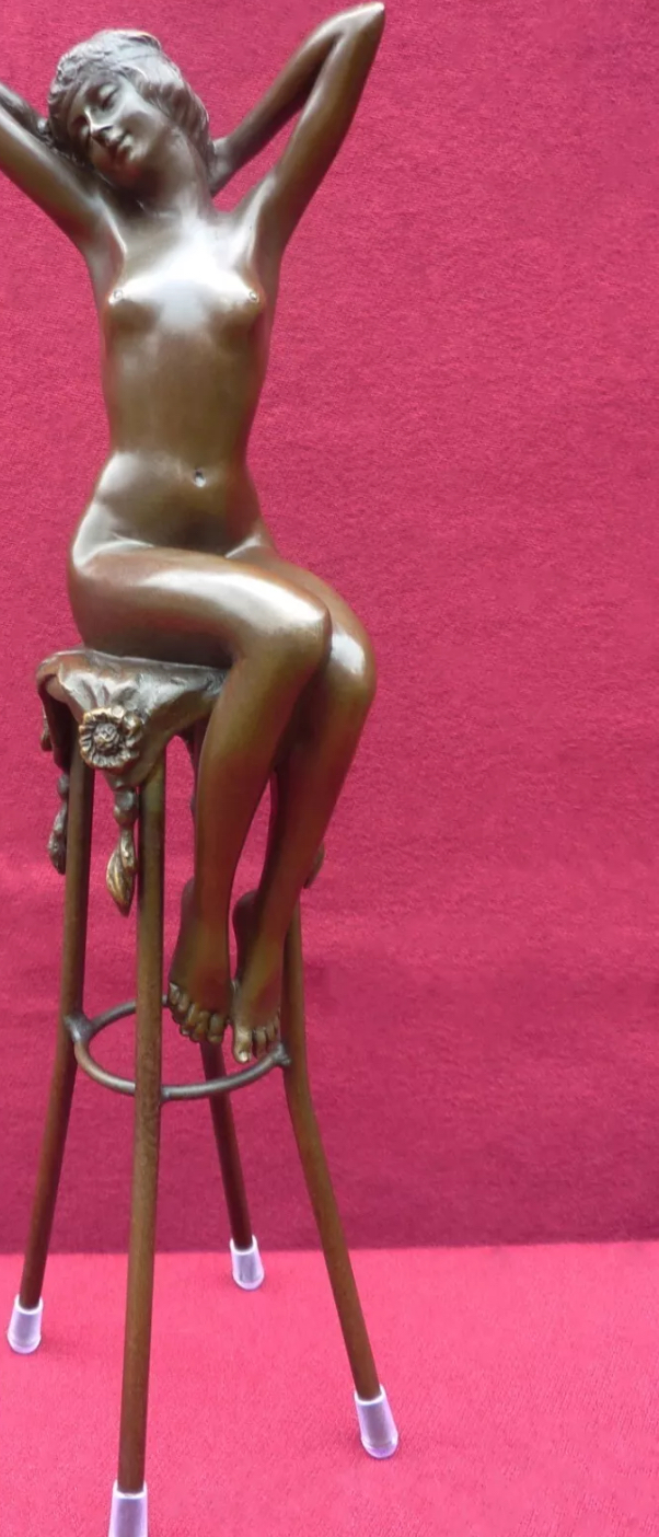 Art Deco Bronze Figurine Sculpture Statue, Signed