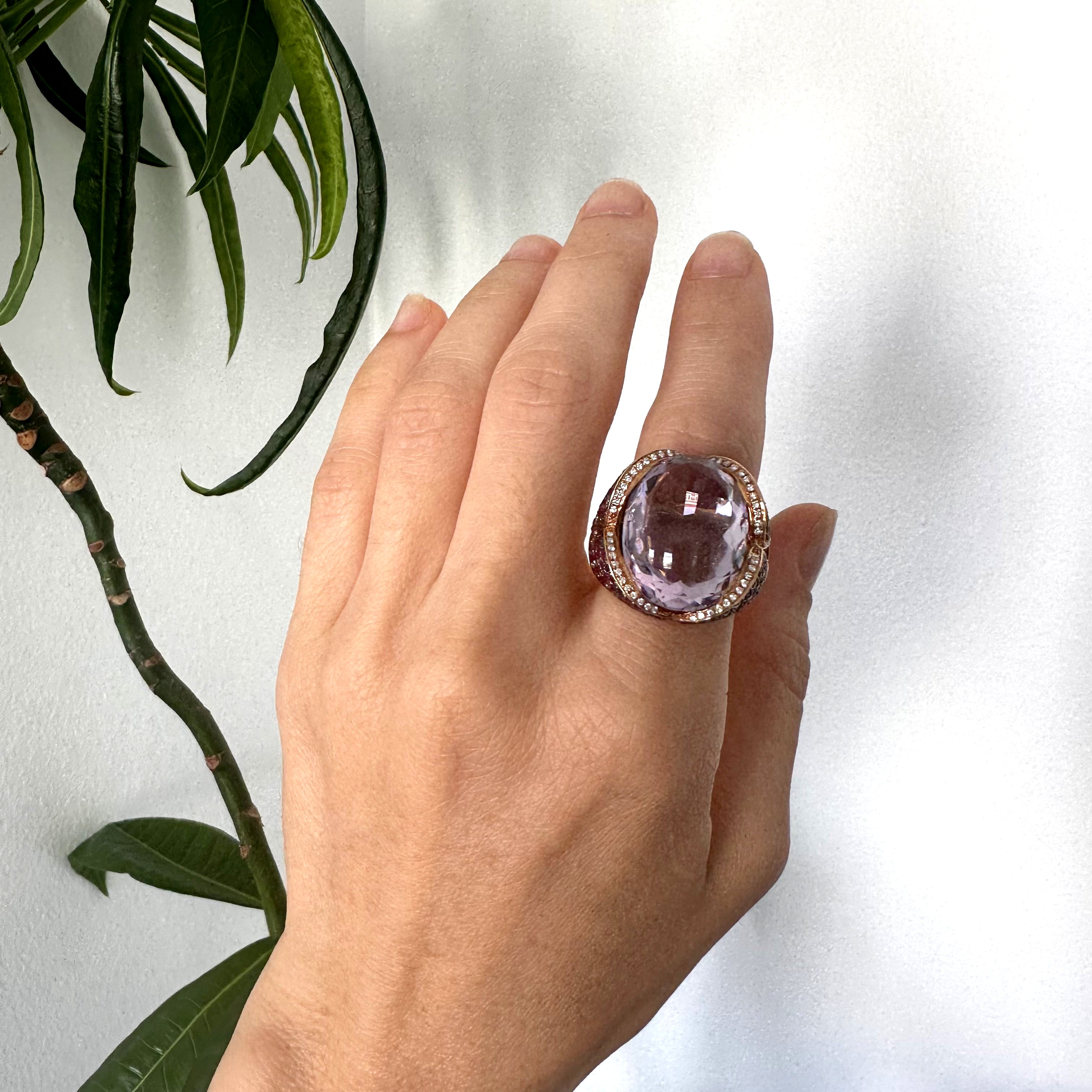 Natural Diamond 18K Rose/Pink Gold Ring