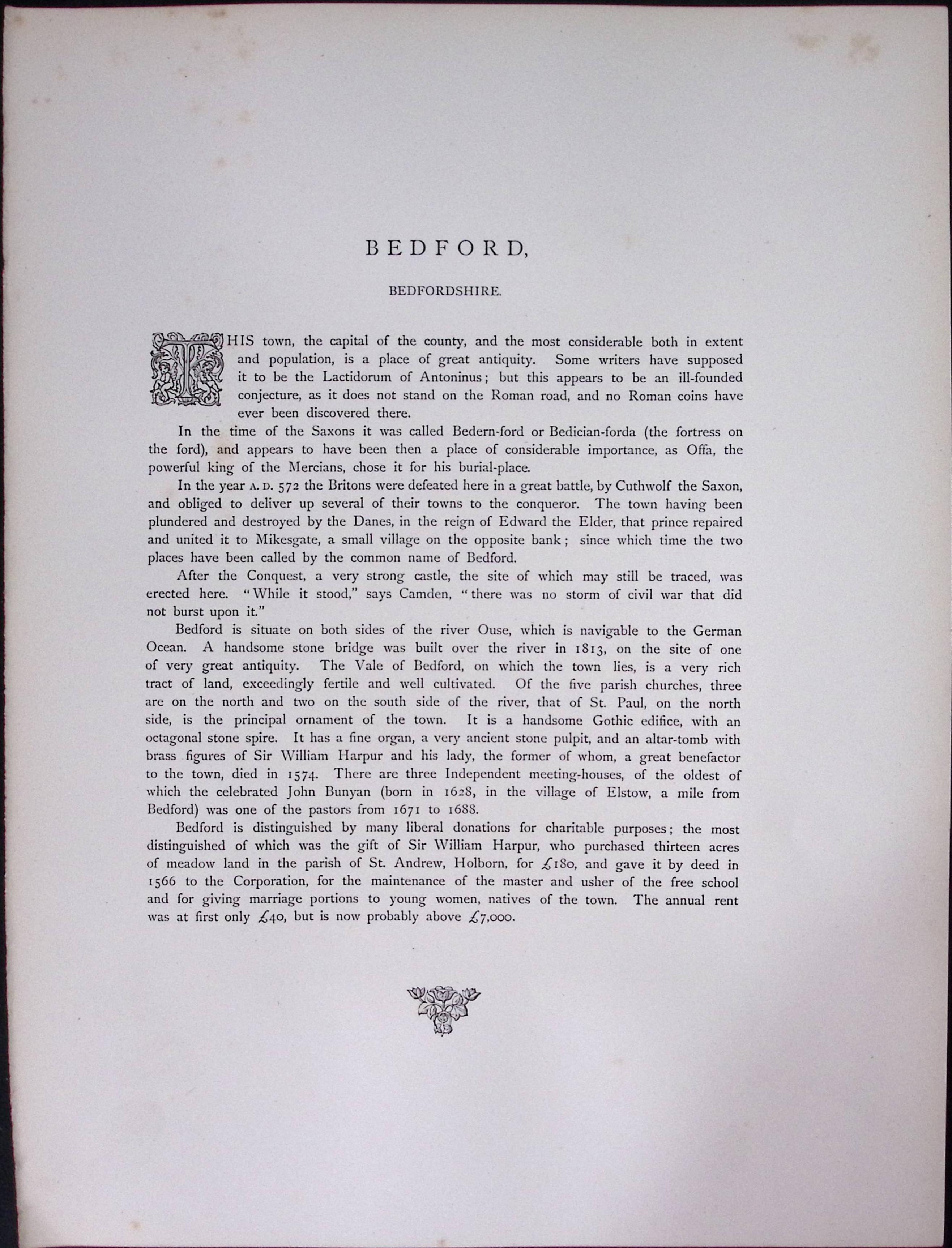 J.M.W Turner Rare “City of Bedford” 1873 Picturesque Views in England-52