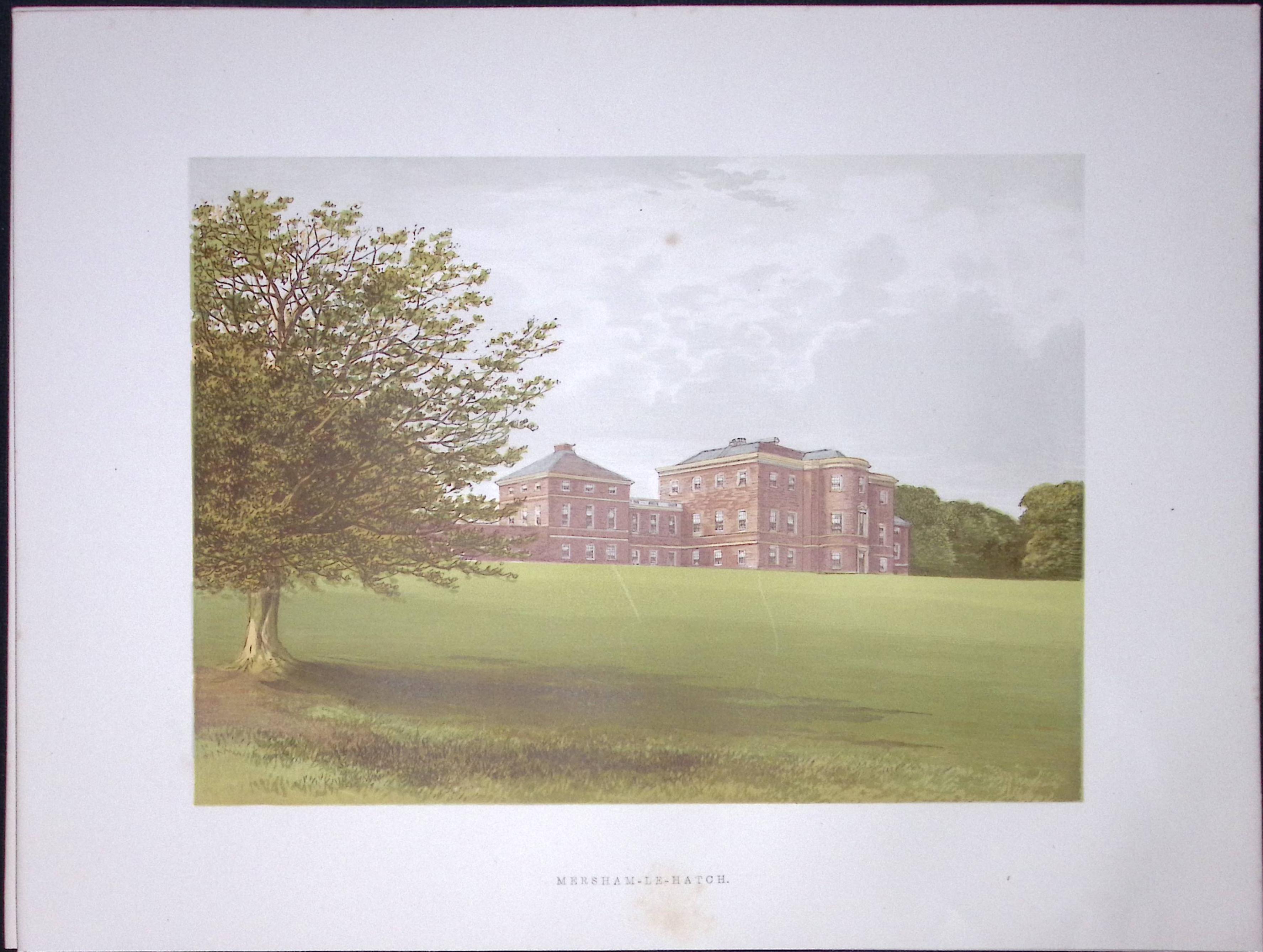 Mersham-Le-Hatch Kent 160 Years-Old Gilt-Edge Coloured Antique Book Plate-11