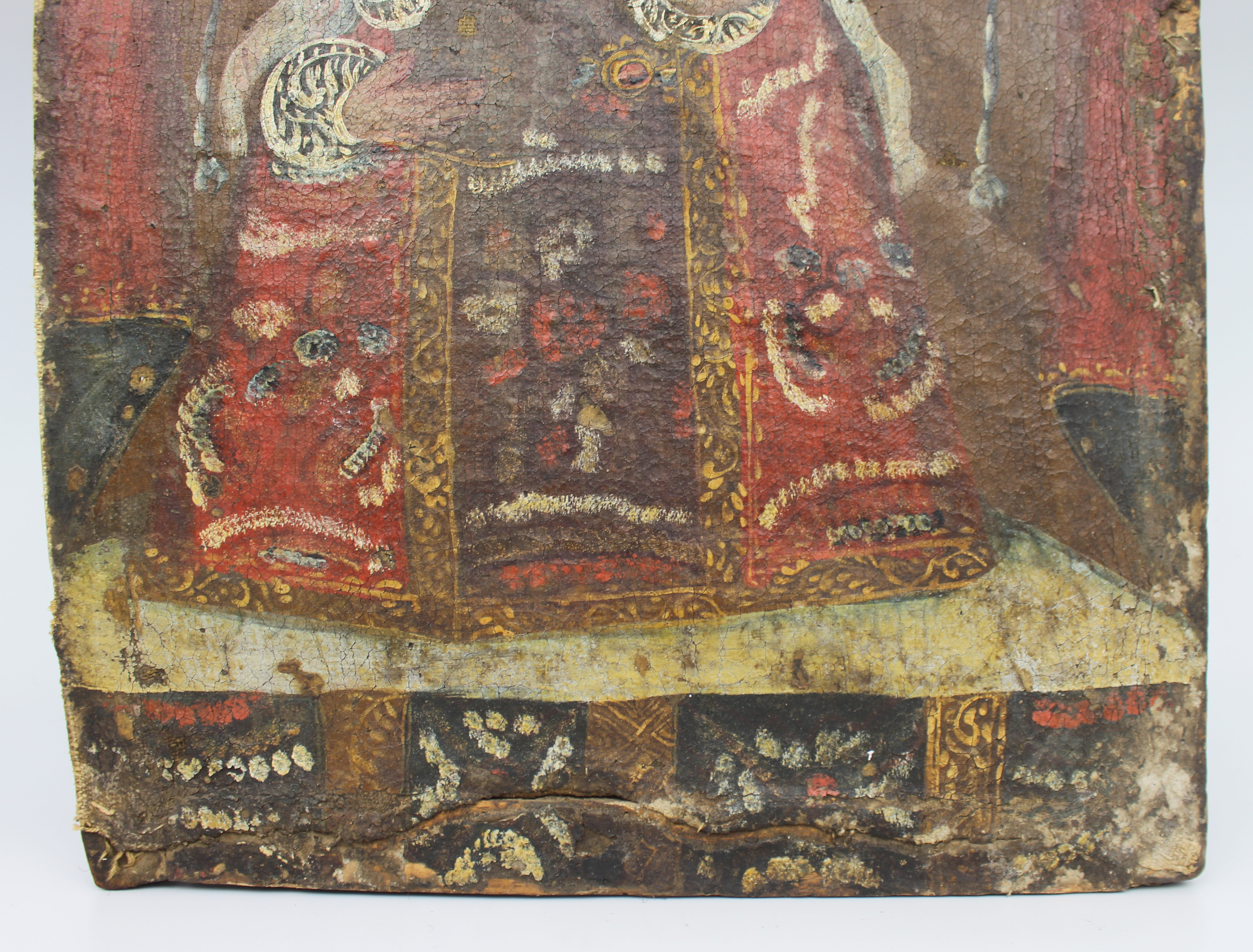 18th Century Andean Colonial Oil on Canvas – Madonna and Child