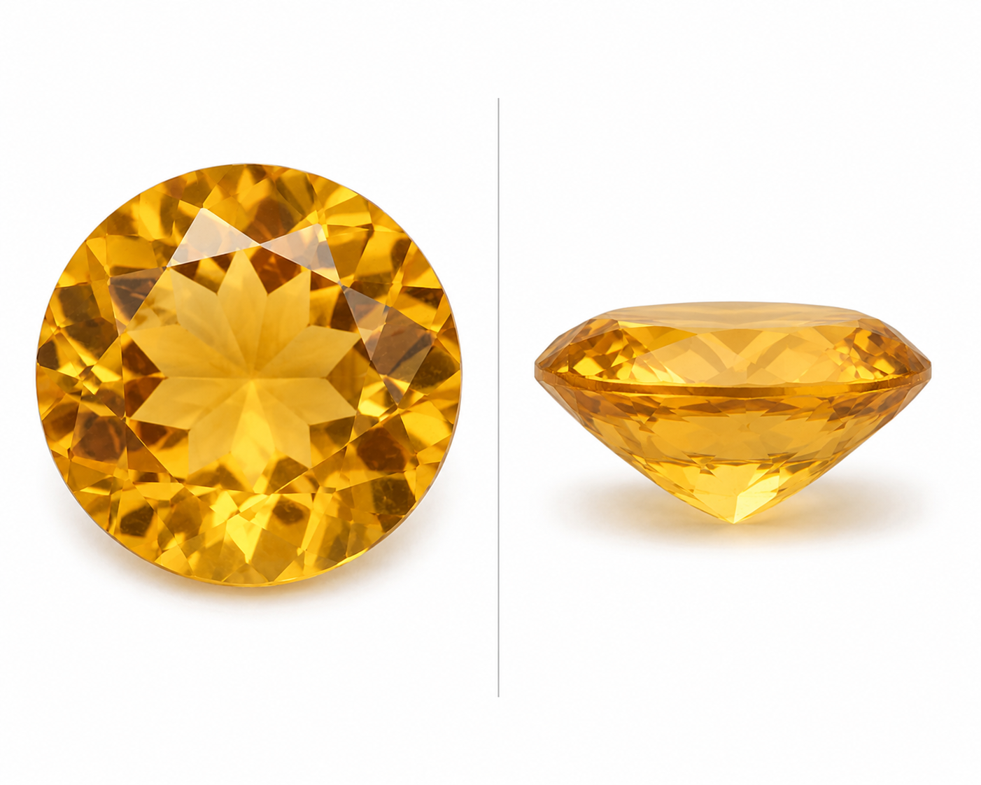 Natural Citrine Round Faceted Gemstone 8mm