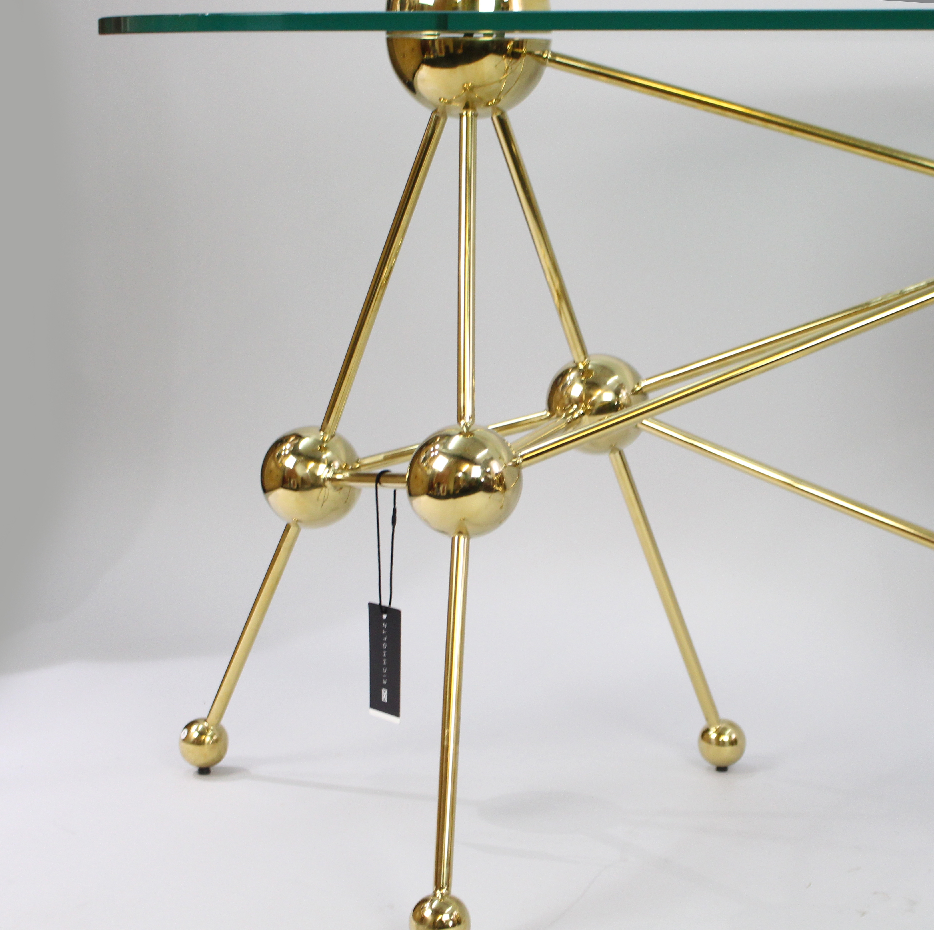 Contemporary Kidney Shaped Glass Table by Eichholtz with Gold Frame