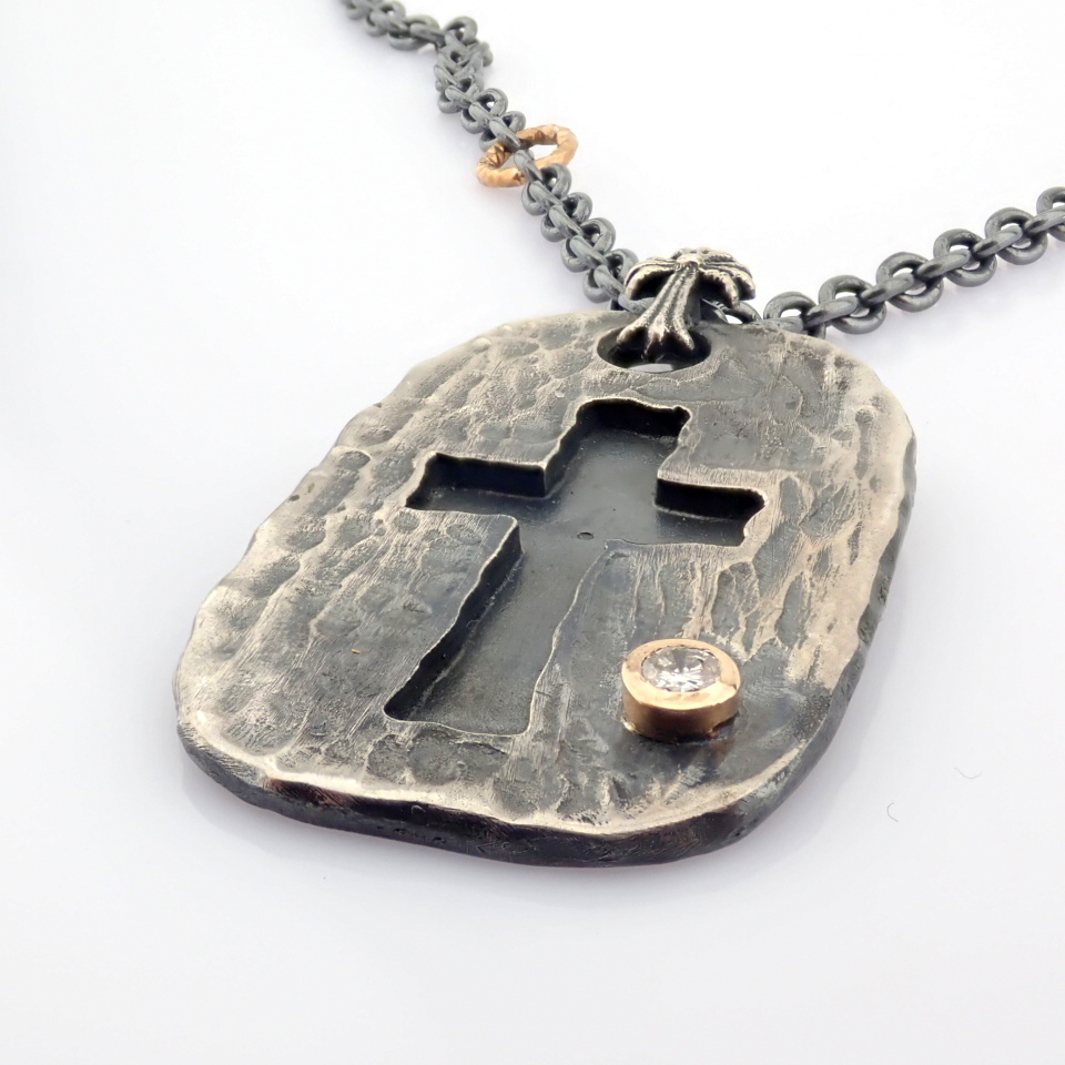 Natural Diamond 18K Yellow Gold Necklace