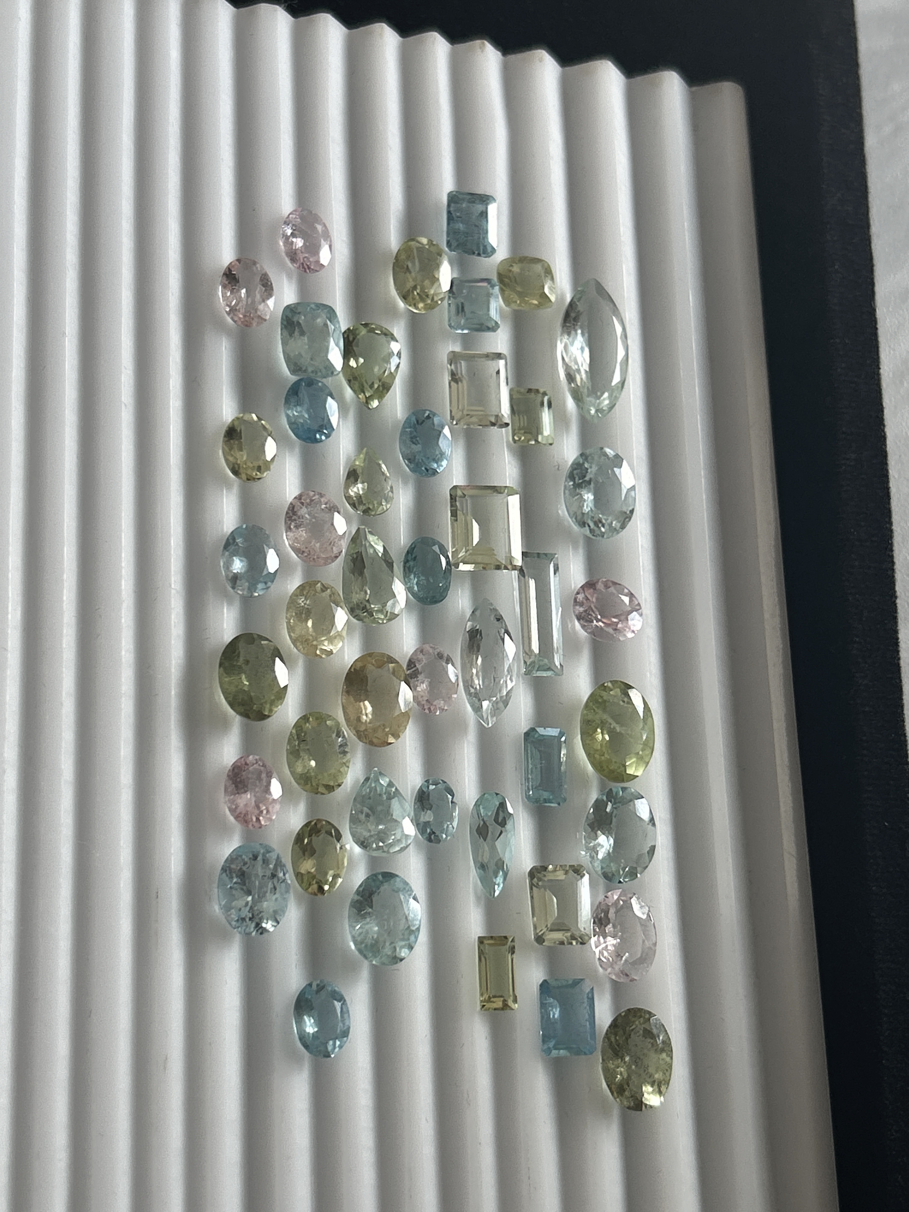 72.75ct Natural Blue and Green Aquamarine and Pink Morganite